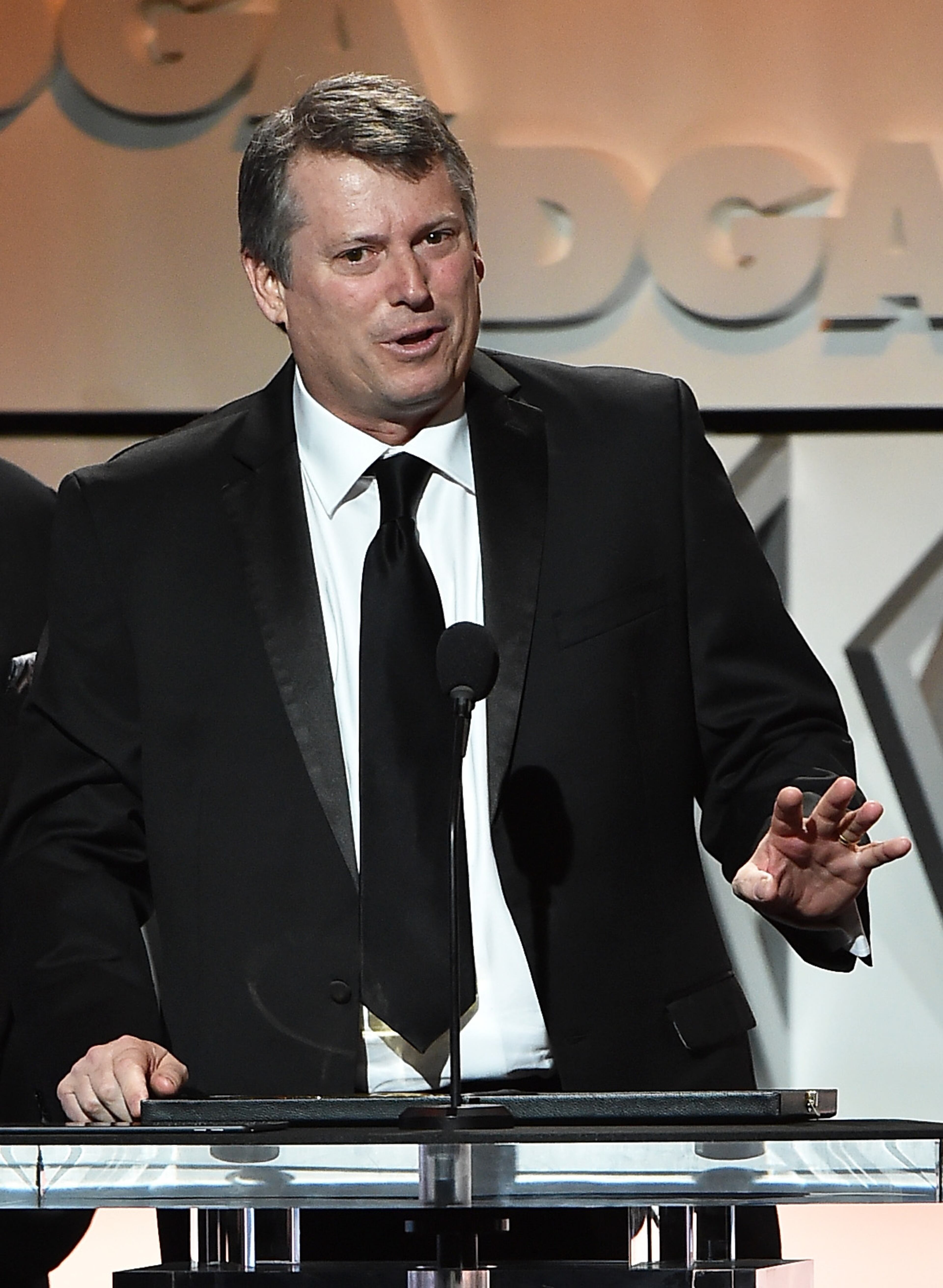 BEVERLY HILLS, CA - FEBRUARY 04: Director J. Rupert Thompson accepts the Award for Outstanding Directorial Achievement in Reality Programs for 2016 for 'American Grit, “The Finale - Over the Falls” ', onstage during the 69th Annual Directors Guild of America Awards at The Beverly Hilton Hotel on February 4, 2017 in Beverly Hills, California. (Photo by Alberto E. Rodriguez/Getty Images for DGA)