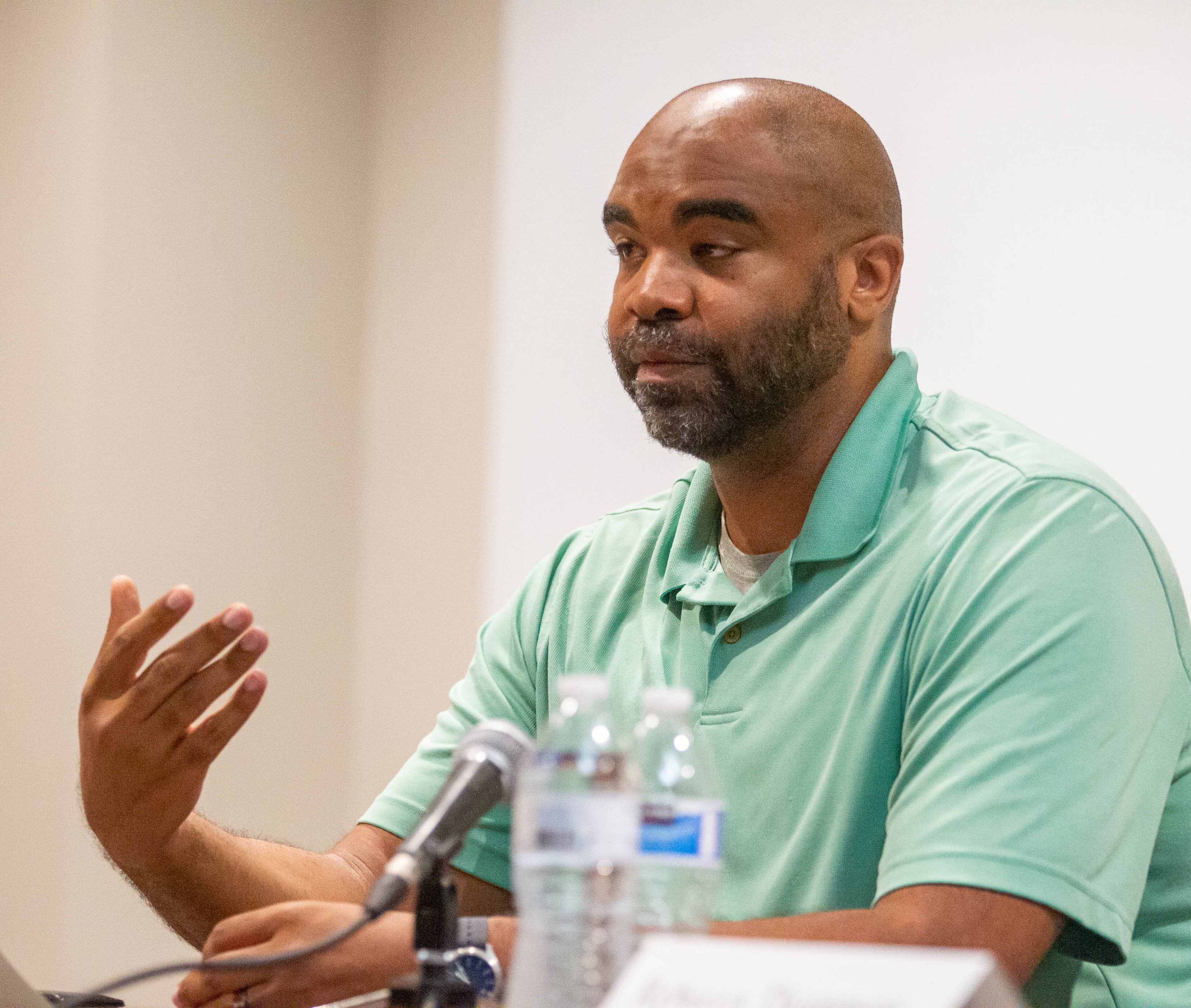 David Walker talks during a roundtable conversation on the obstacles to voting held at Smyrna Community Center on Sunday, July 18, 2021. (Photo: Steve Schaefer for The Atlanta Journal-Constitution)