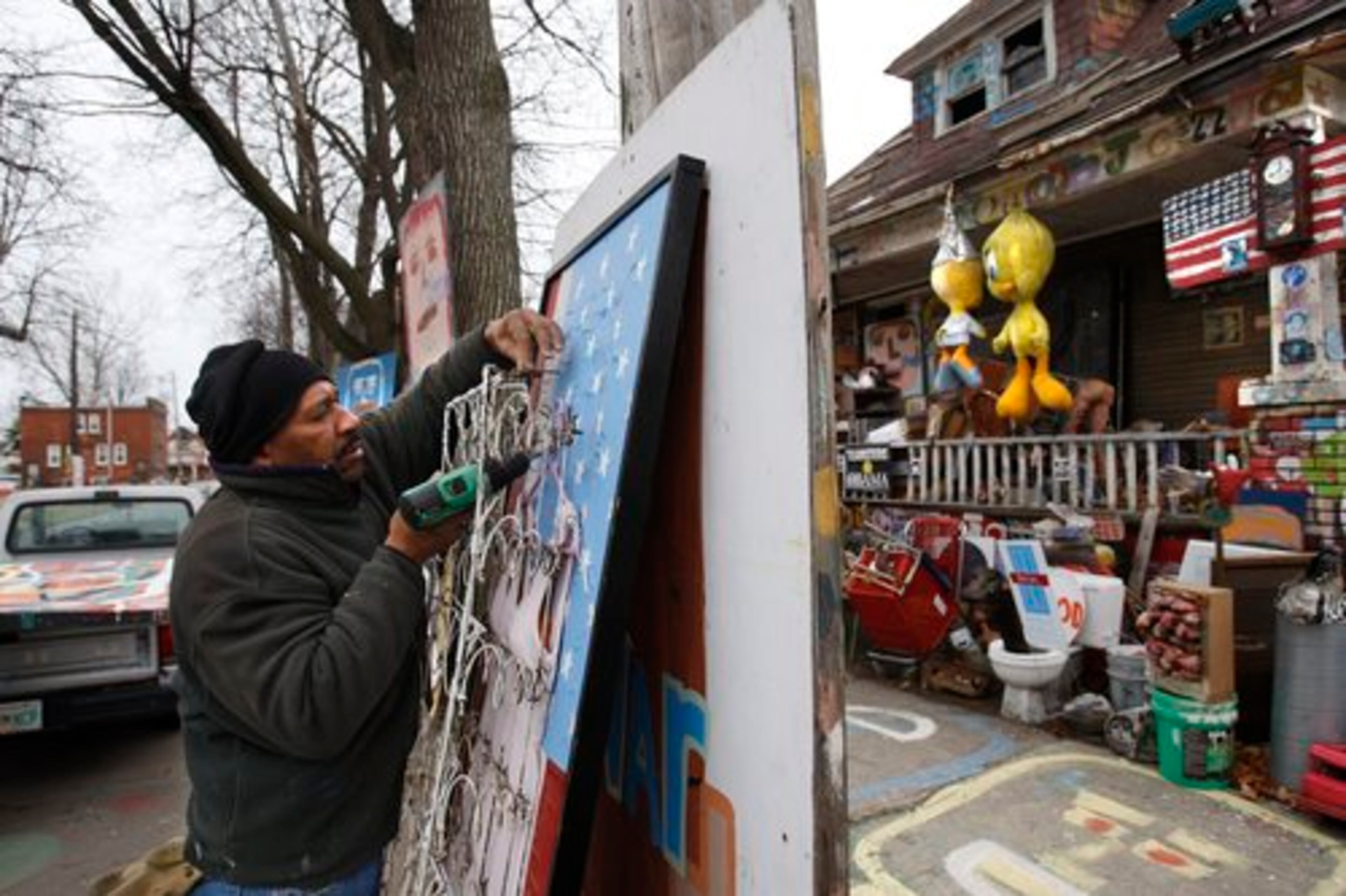 Tyree Guyton is passionate about his work on Heidelberg Street.