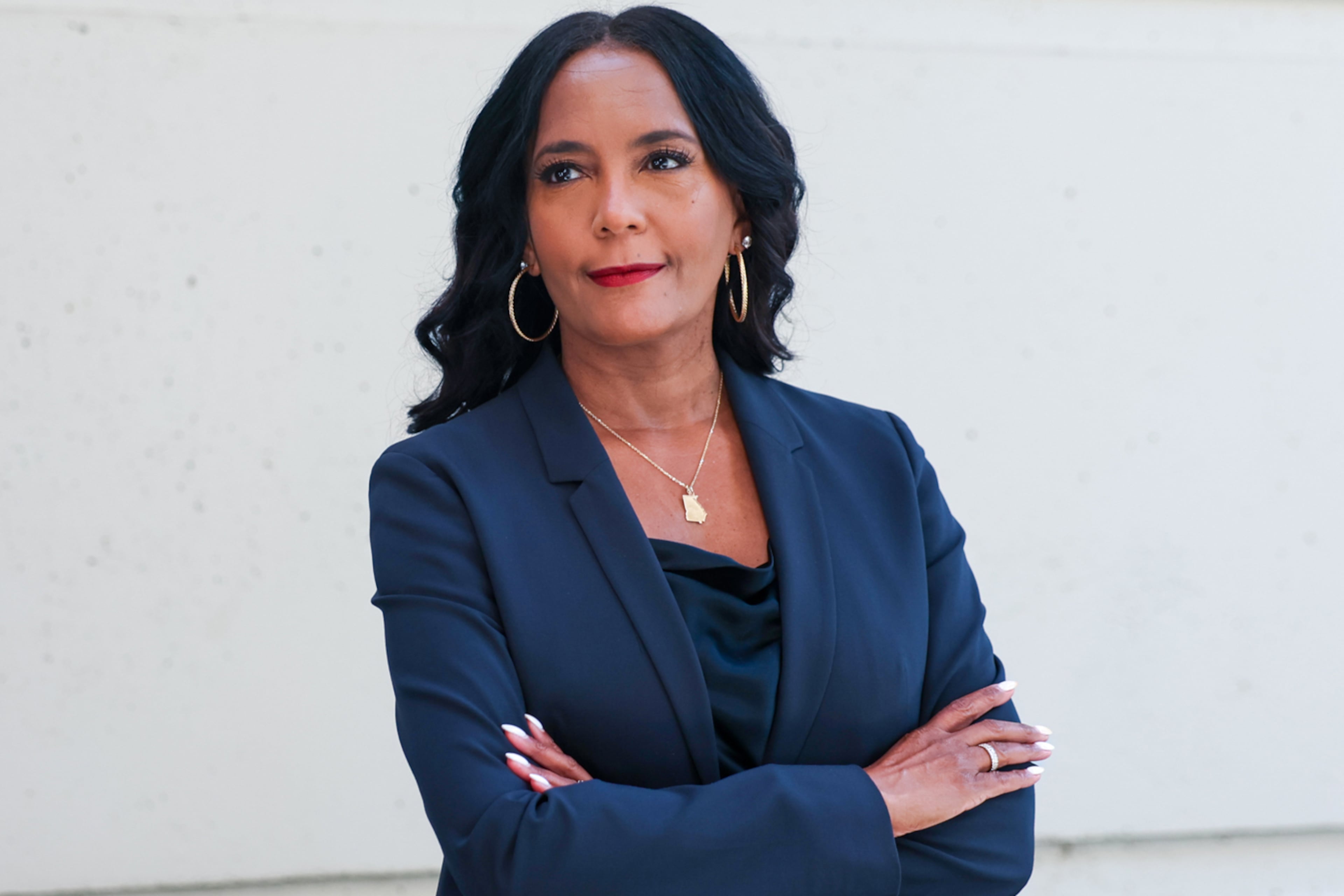 Democratic nominee for governor Keisha Lance Bottoms poses for a portrait outside the Atlanta Journal-Constitution offices in Atlanta on Sept. 1, 2026. (Arvin Temkar/AJC)