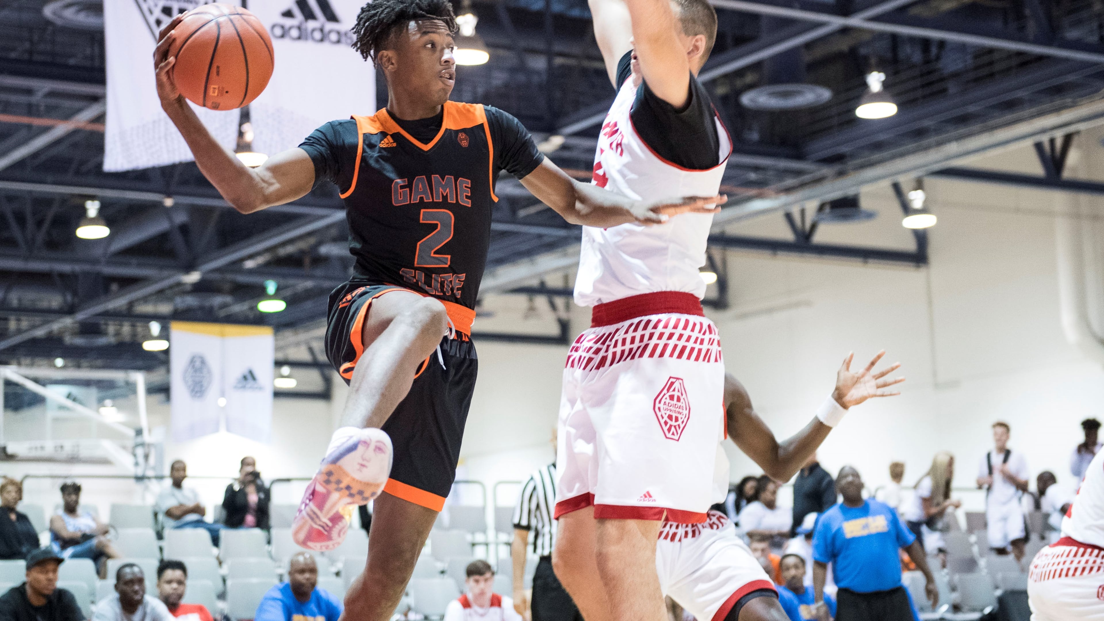 Game Elite guard Ashton Hagans, of Newton County High, looks to make a play in an AAU game last week in Las Vegas.
