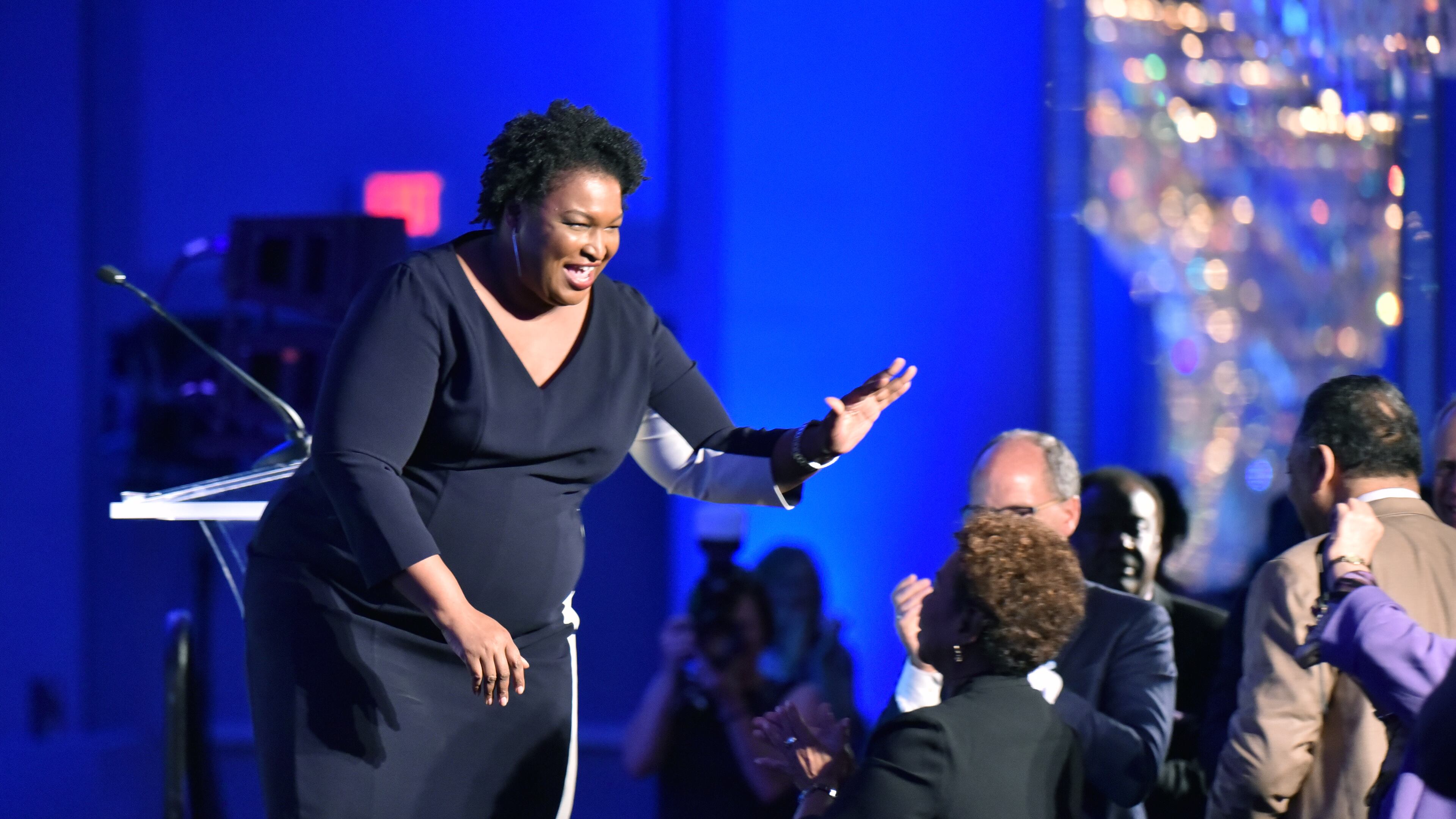 Stacey Abrams at a Democratic National Committee gala last week. HYOSUB SHIN / HSHIN@AJC.COM