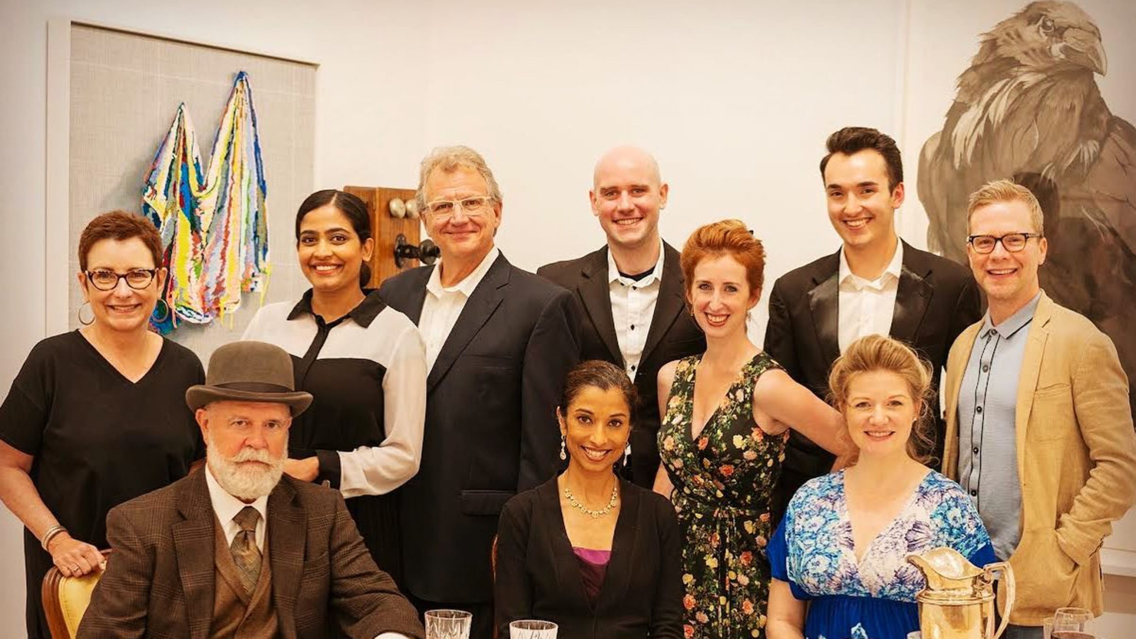 Untethered Theatre Project debuted in May with "The Inspector Calls." Co-founders Patti Siegel (far left) and Clifton Guterman (far right) posed with the cast, which included their partners Jeff Hathcoat (standing, center) and Courtney Moors (sitting, right). (Photo by Jerry Siegel)