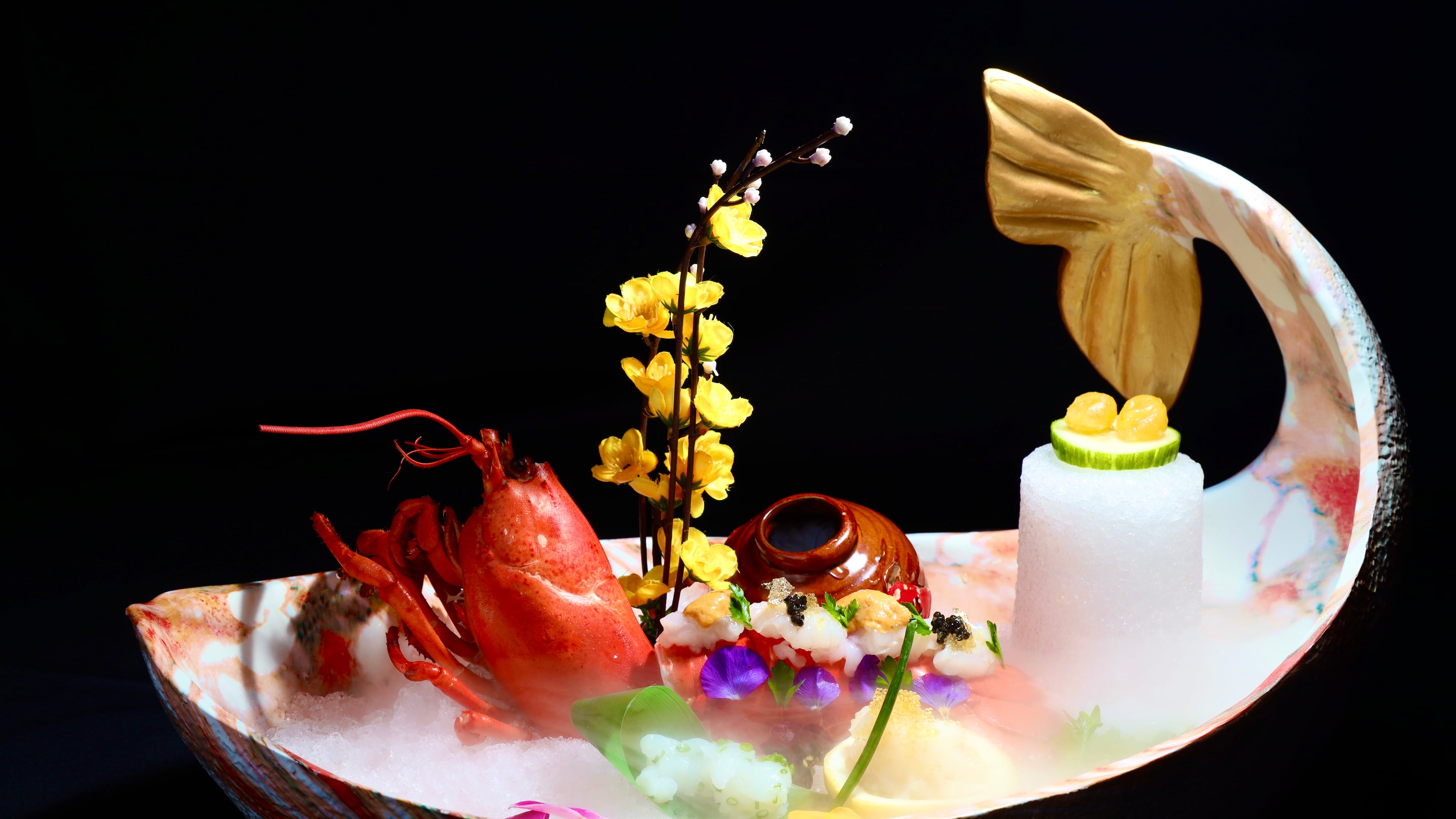 Lobster sashimi from the X Pot.