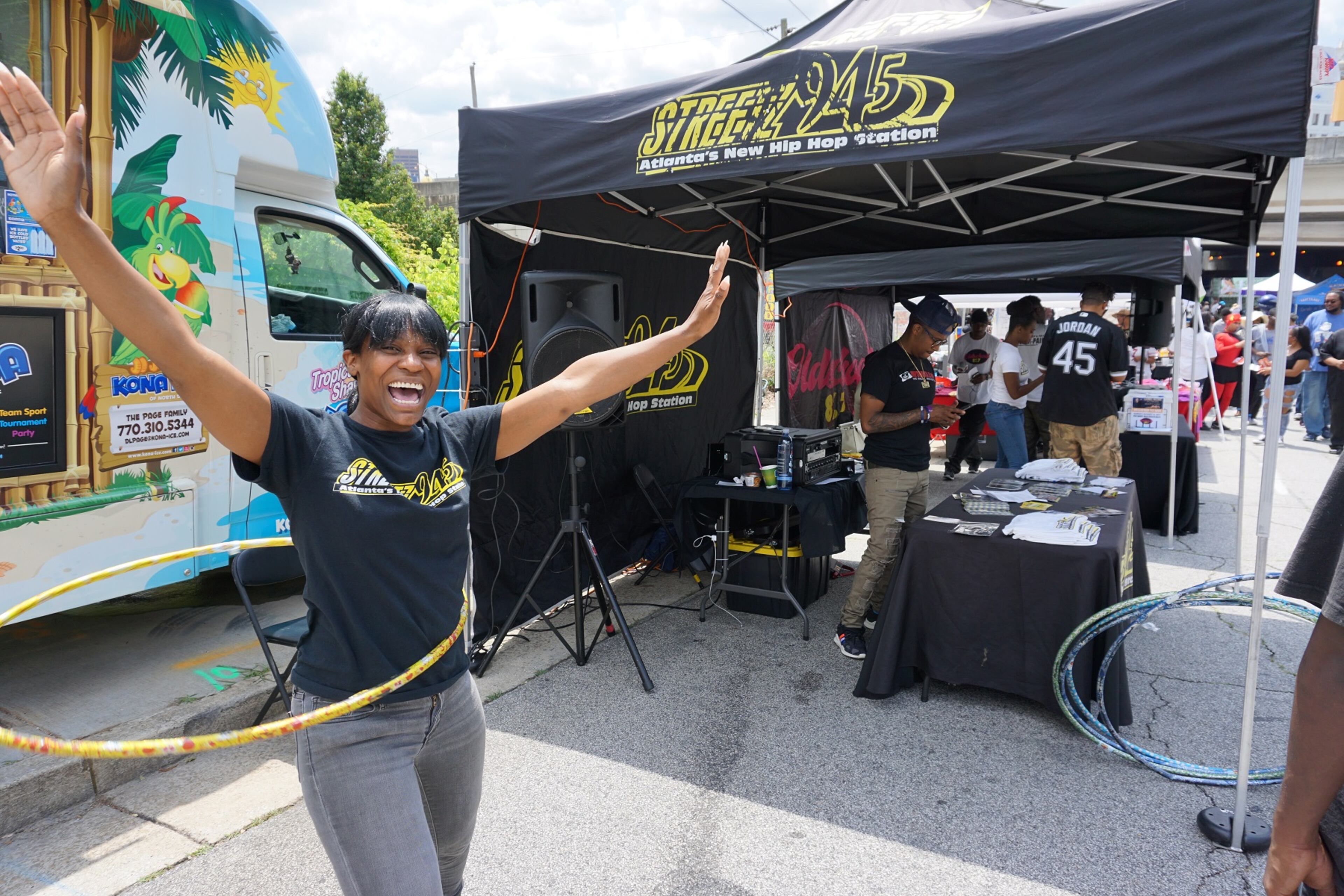 Chante Knox hanging out at the Streetz 94.5 booth at the Sweet Auburn Festival on Saturday, May 13, 2017.