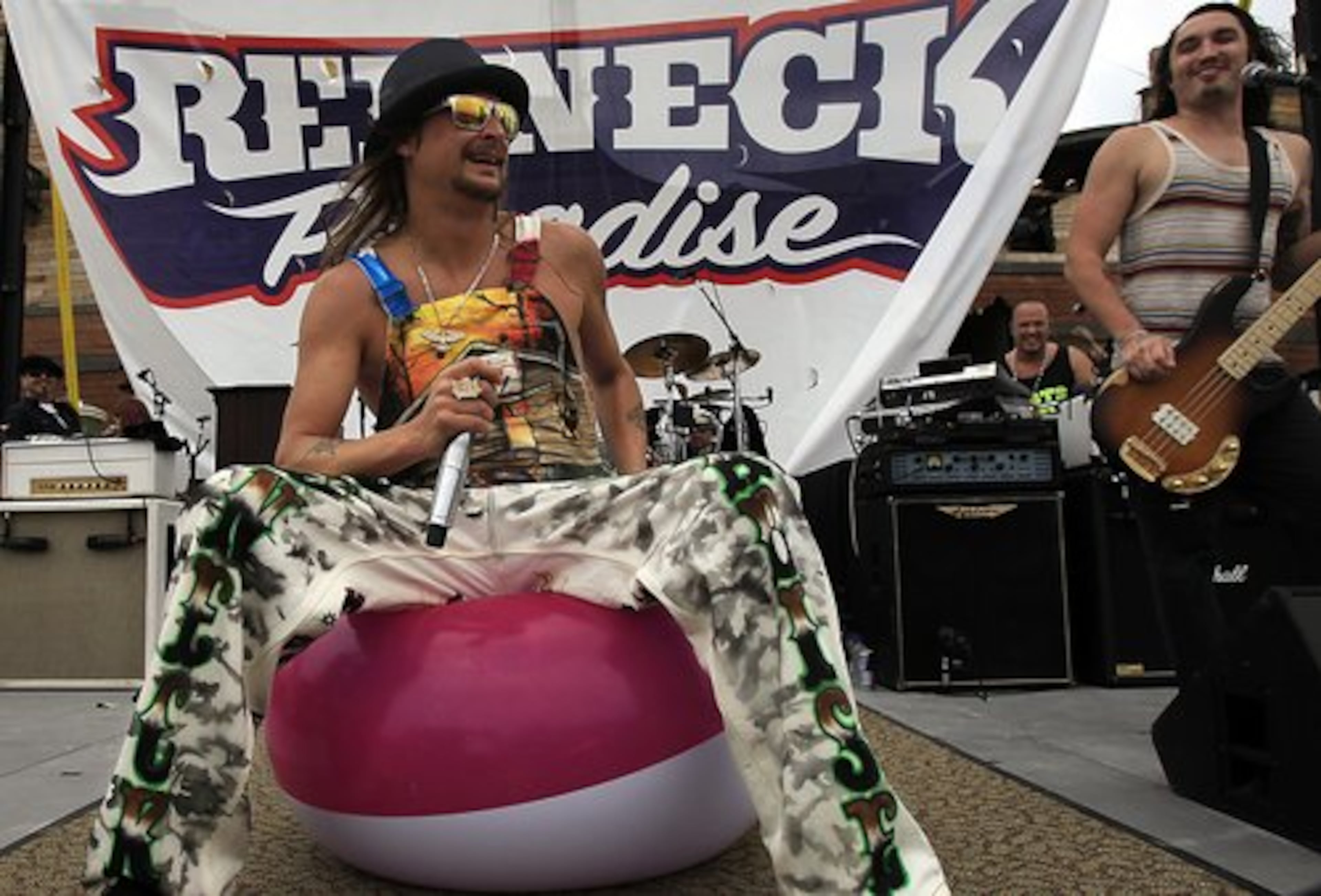 Kid Rock performs on the beach on Bahamas' Half Moon Cay -- renamed Redneck Paradise.