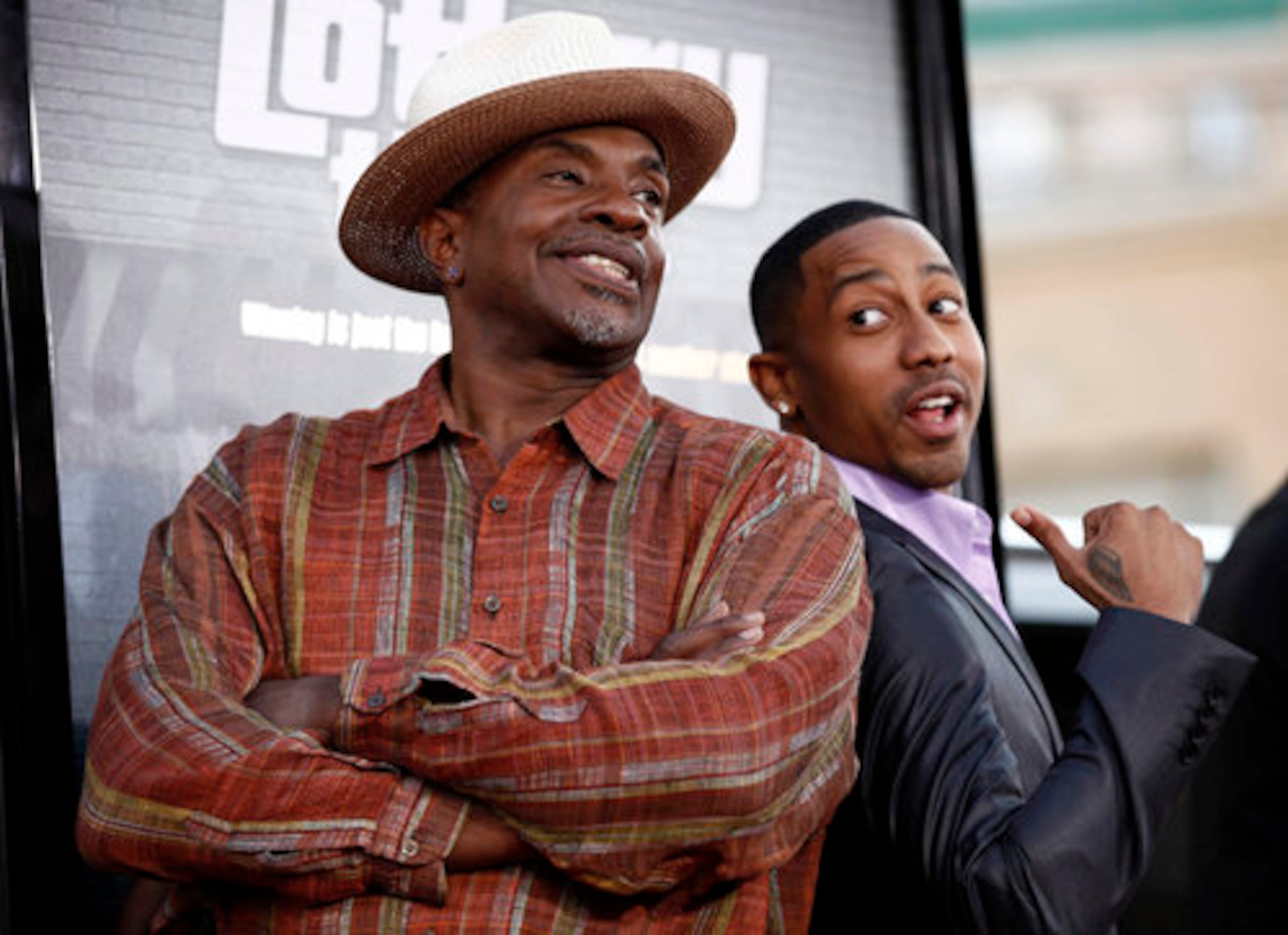 ... Co-stars Keith David (left) and Brandon T. Jackson ...