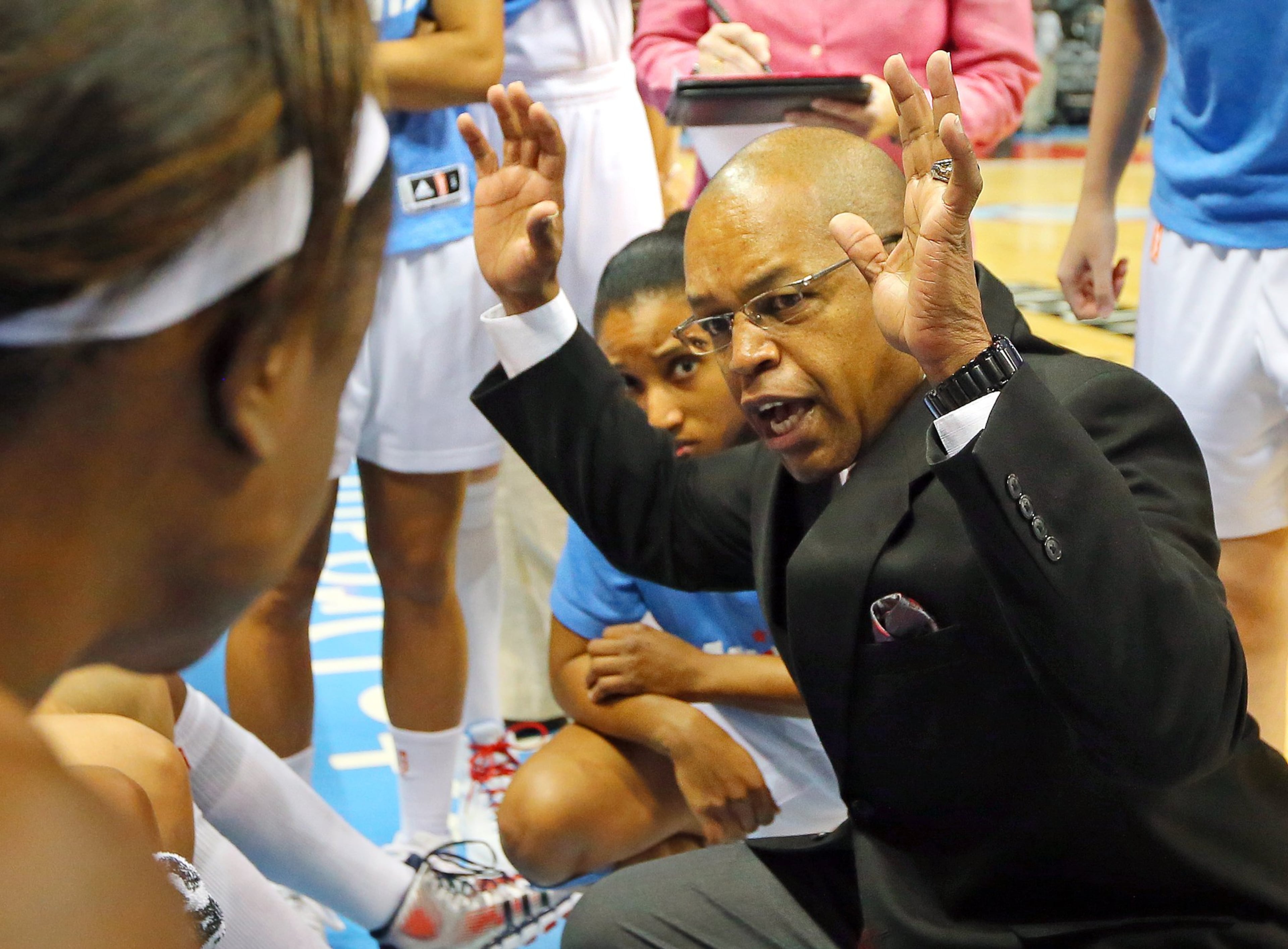 Former Dream coach Fred Williams helped his players navigate having their 2013 WNBA Finals matchup moved from their home court at Philips Arena. (Curtis Compton/AJC)
