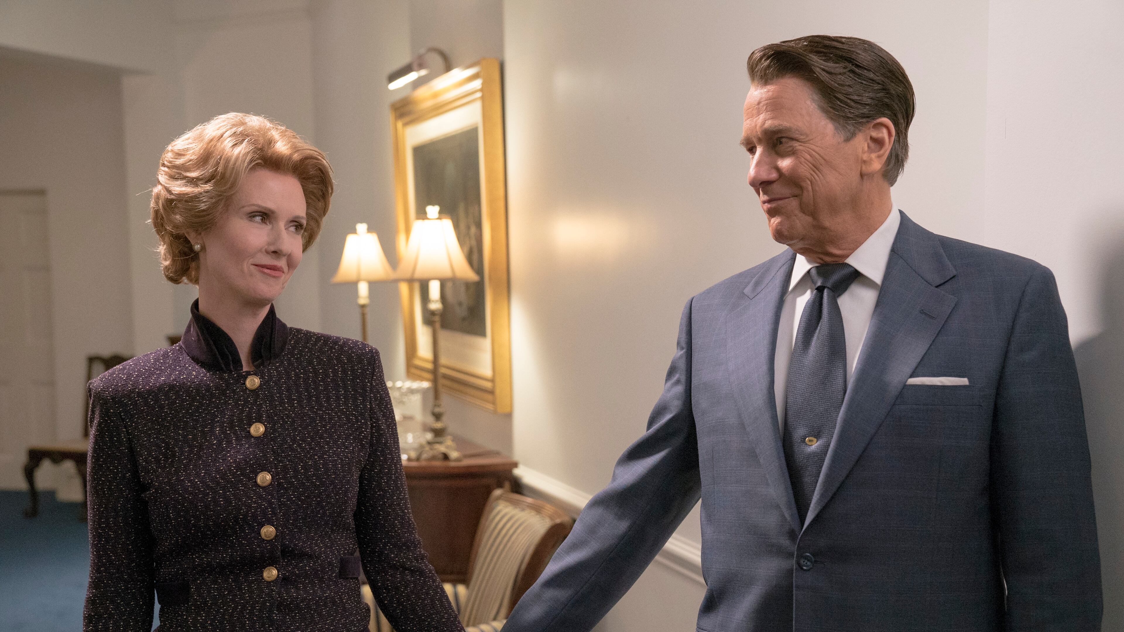 Cynthia Nixon (as Nancy Reagan) and Tim Matheson (as Ronald Reagan) in Killing Reagan. (Photo Credit: National Geographic Channels/ Hopper Stone, SMPSP)