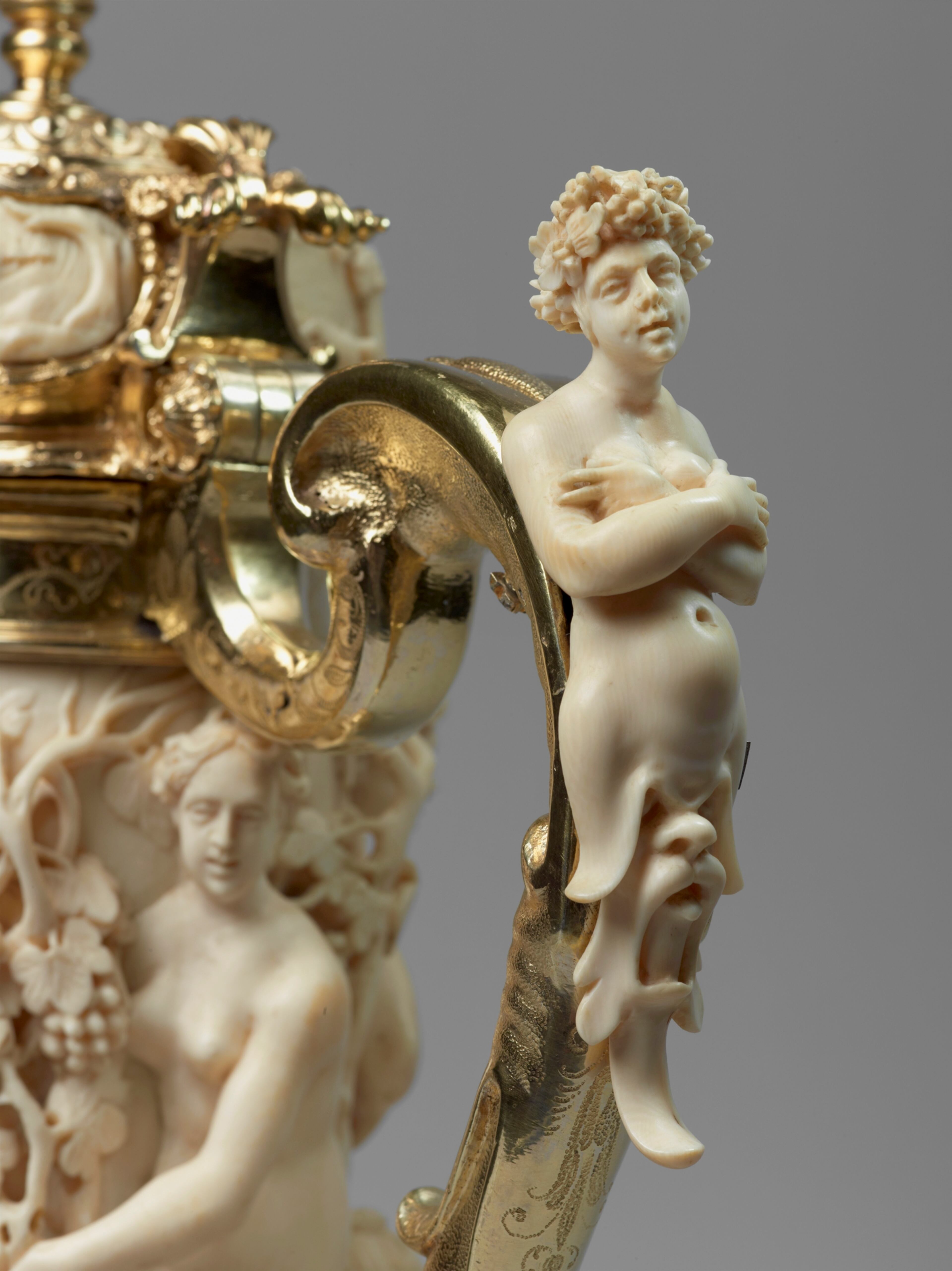 Artist: Hans Jakob I. Bachmann (1574–1651), silversmith Artist: Master IPG, verifiable 1642, ivory sculptor Ivory Tankard with Lid (Detail) 1642 Augsburg Ivory; silver, gilded Kunsthistorisches Museum Wien