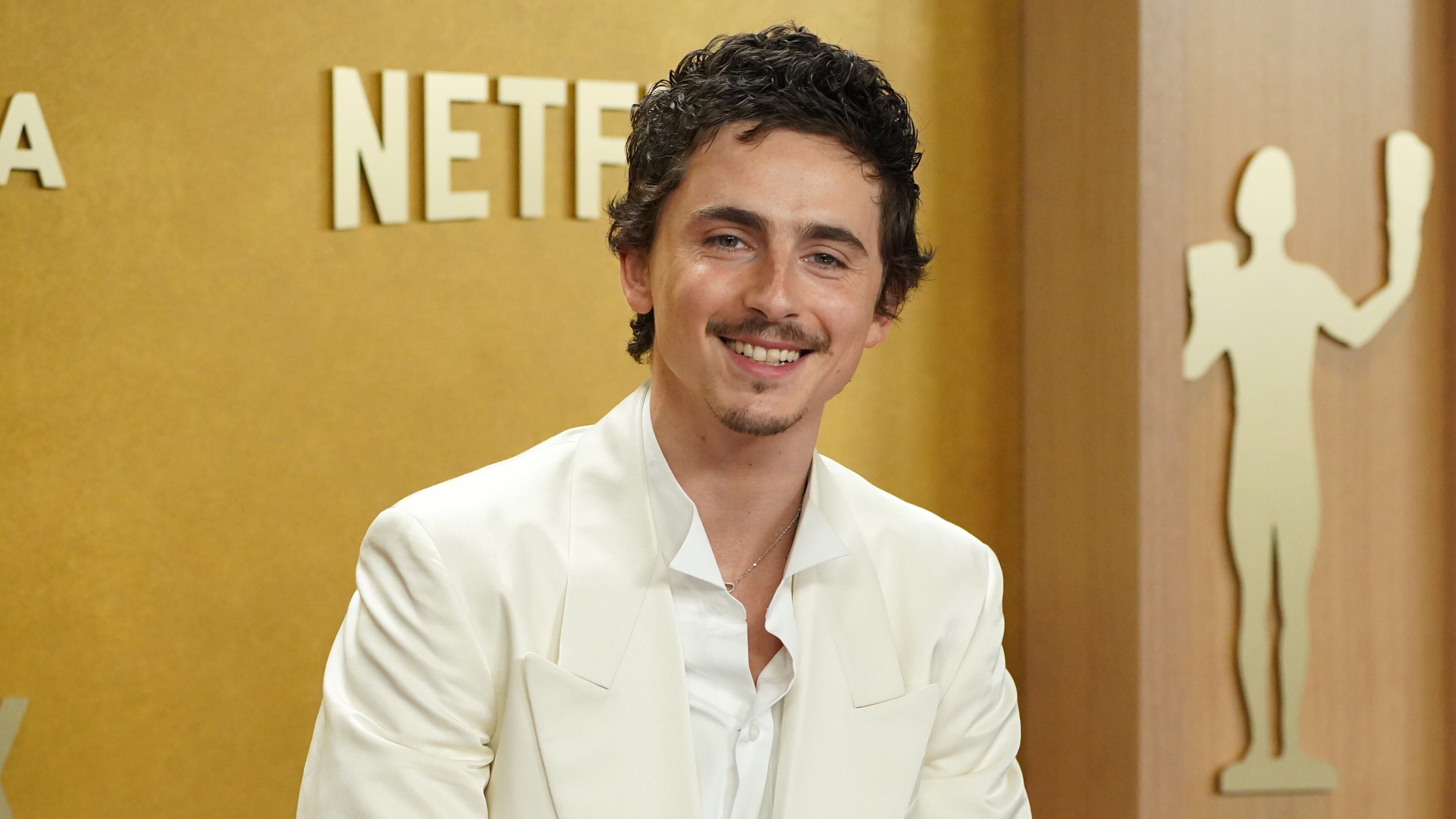 Timothee Chalamet arrives at the 32nd Annual Actor Awards on Sunday, March 1, 2026, at the Shrine Auditorium and Expo Hall in Los Angeles. (Photo by Jordan Strauss/Invision/AP)