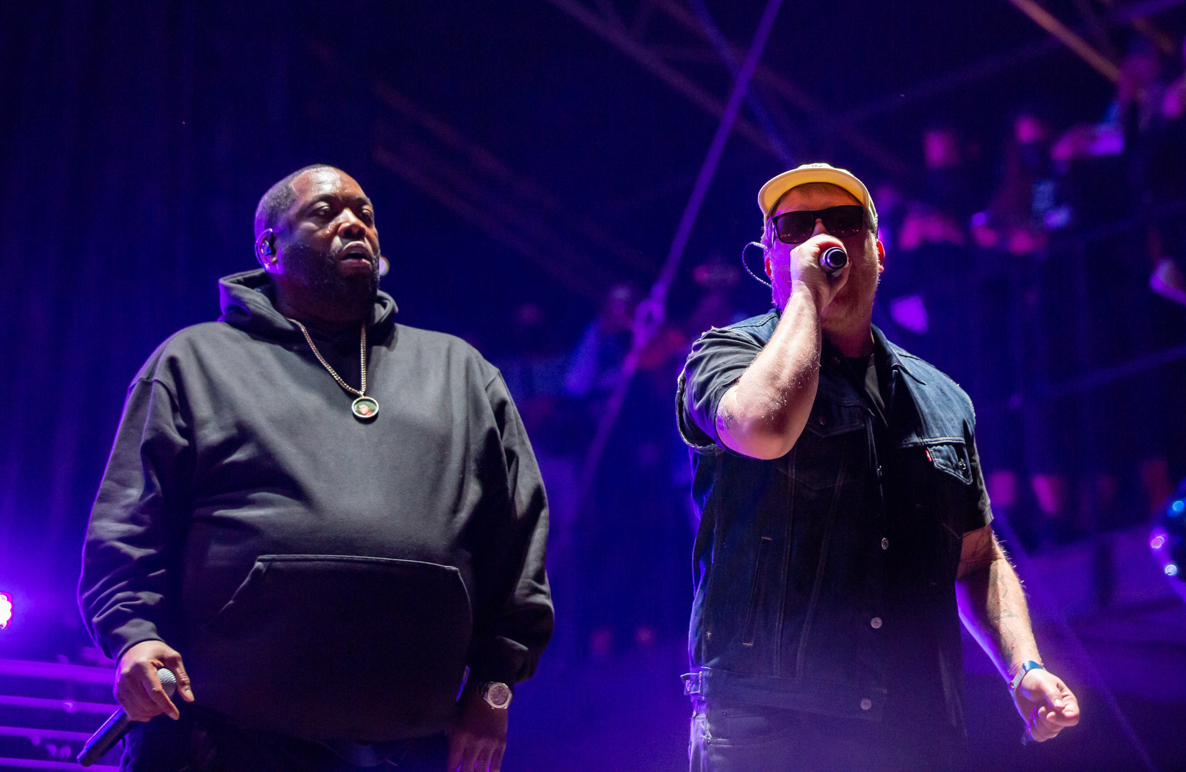 Run the Jewels, the hip-hop duo of Atlanta's Killer Mike and Brooklyn-based El-P, performs on the second day of the Shaky Knees Music Festival in Atlanta on Saturday, October 23, 2021. (Photo: Ryan Fleisher for The Atlanta Journal-Constitution)