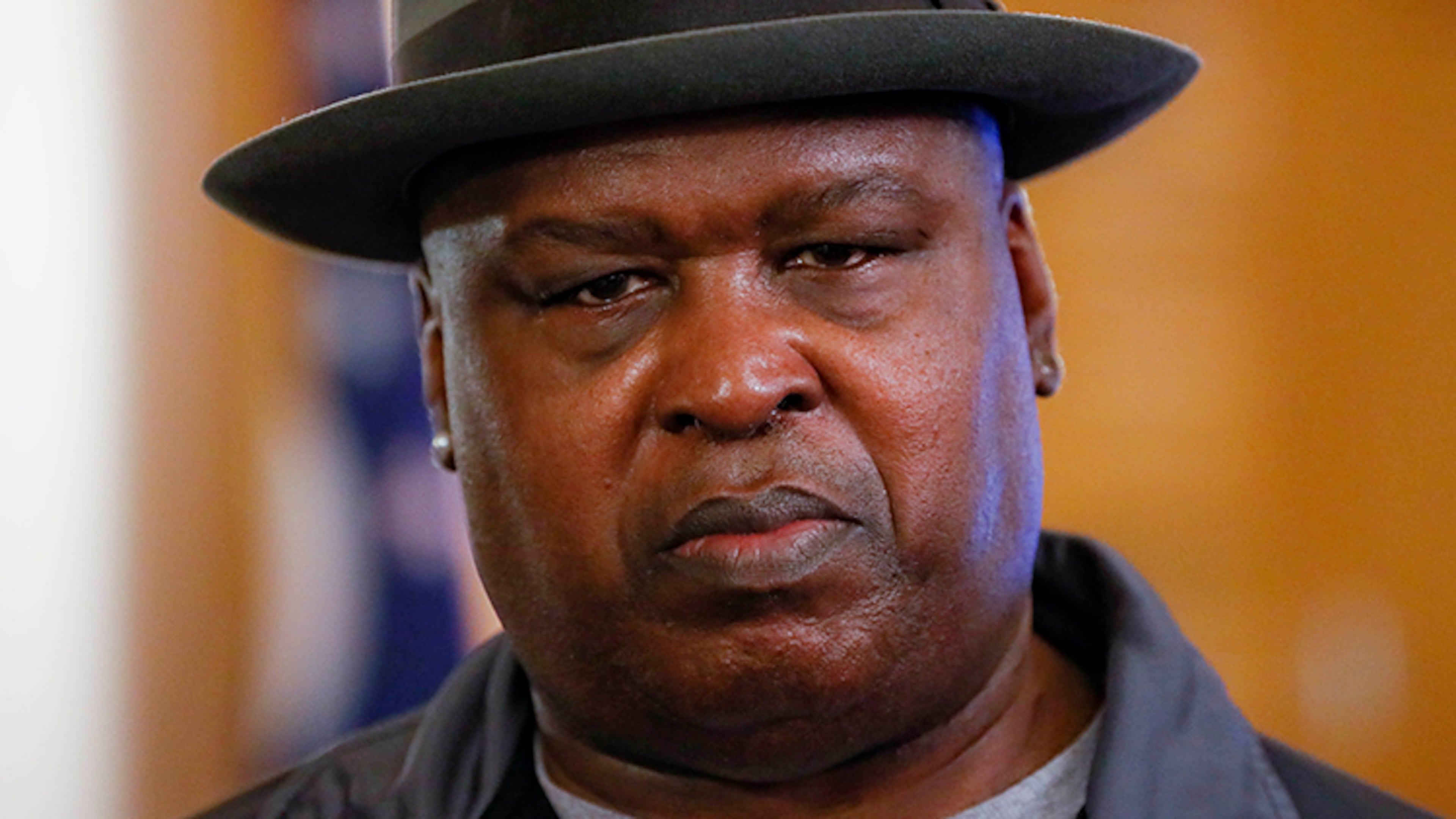 James "Buster" Douglas attends a news conference at the Ohio Statehouse to announce the "42 to 1" initiative in Columbus, Ohio. Douglas is marking the 30th anniversary of his upset boxing victory over Mike Tyson with a campaign aimed to inspire others who face long odds.