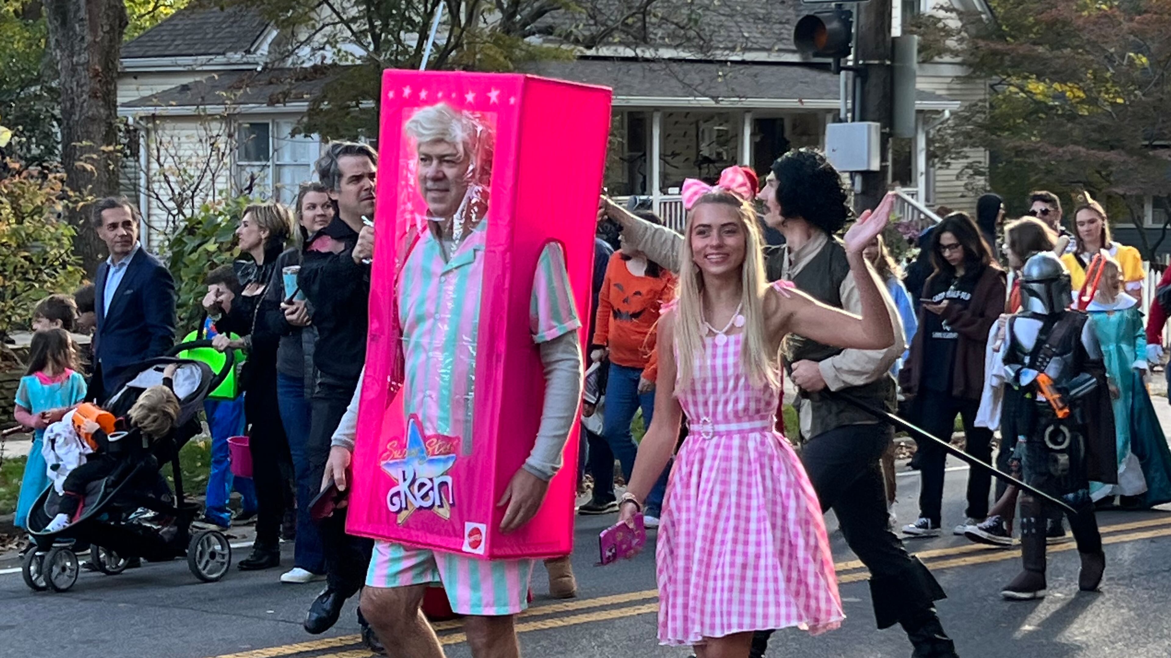 Barbie, shown here with Ken at the 2023 Marietta Halloween parade, was popular this year.