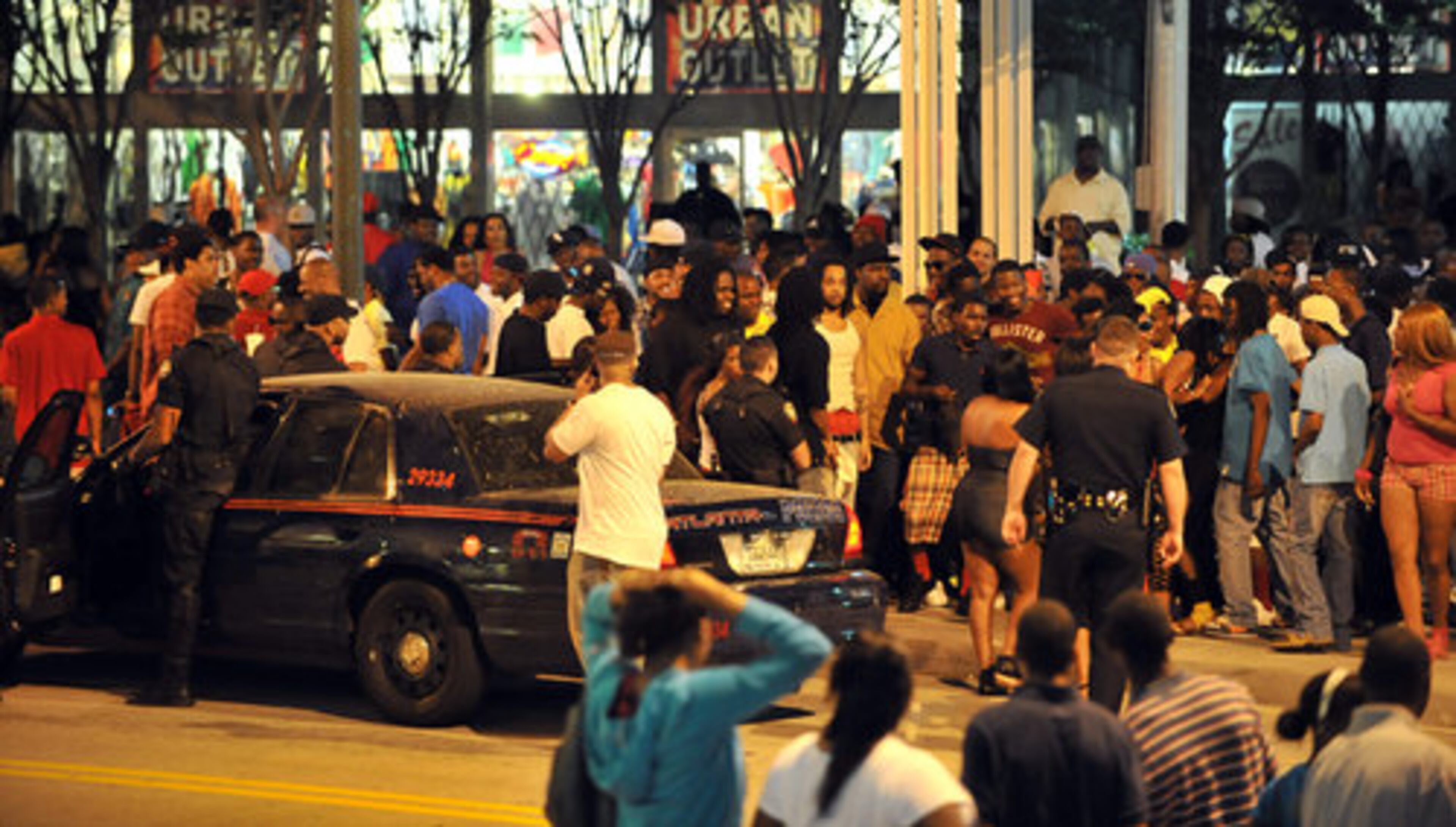 Freaknik attendants largely outnumbered the beefed up police presence at Underground Atlanta.
