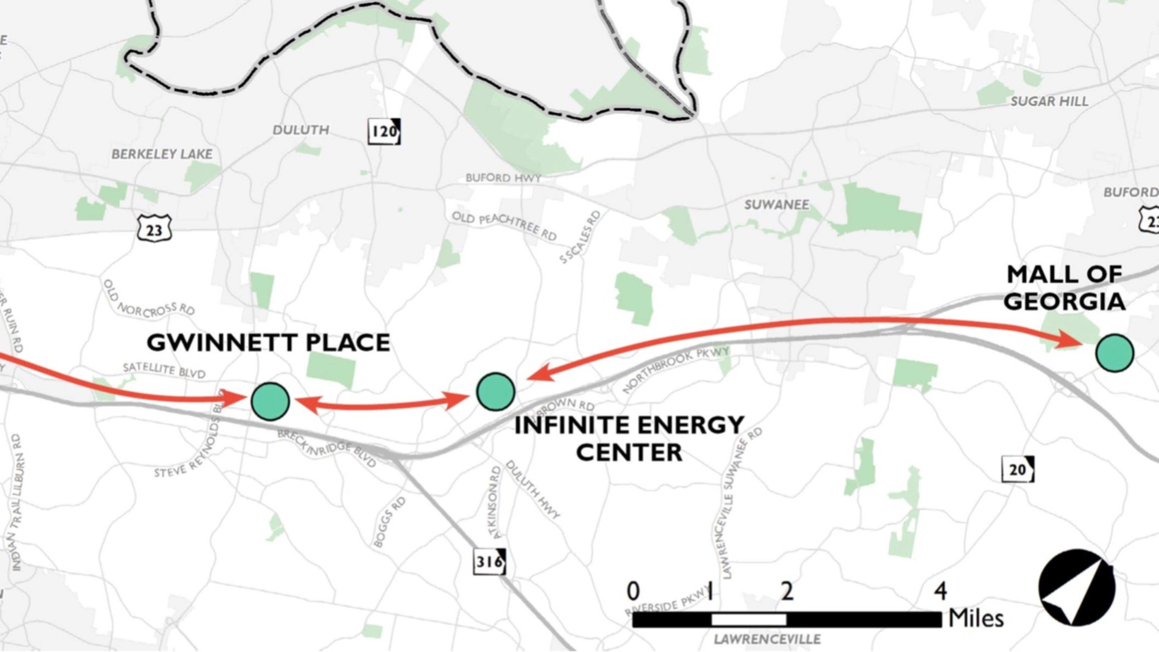 The Gwinnett Transit Review Committee is reviewing options for light and heavy rail through the county. (Courtesy Gwinnett County)