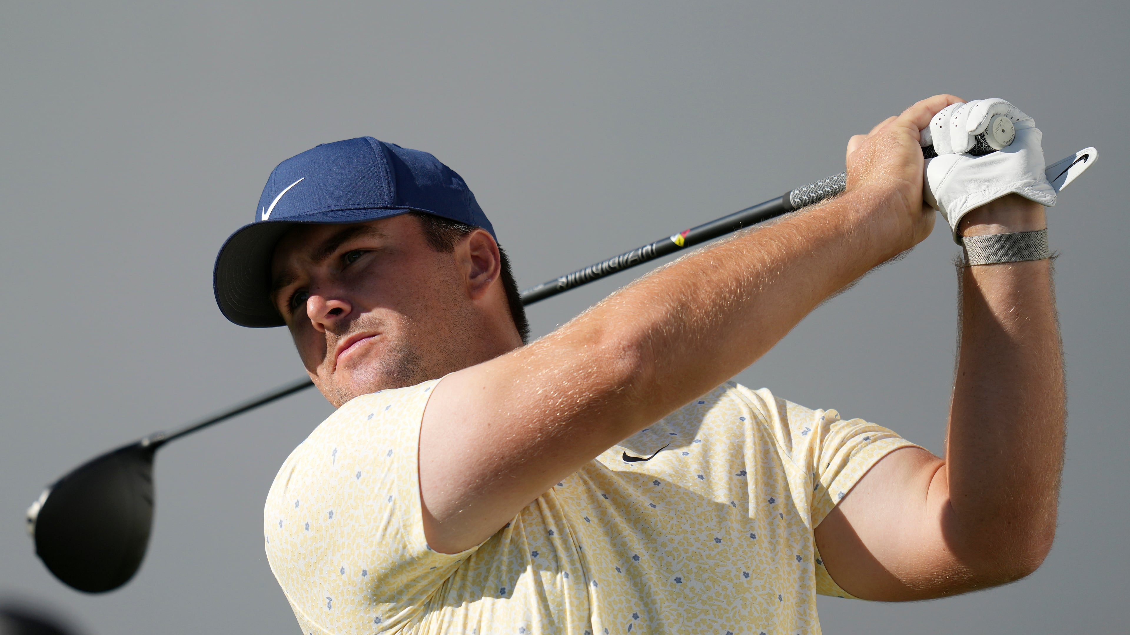 Chris Gotterup hits his tee shot at the 17th hole during the first round of the Phoenix Open golf tournament at the TPC Scottsdale Stadium Course Thursday, Feb. 5, 2026, in Scottsdale, Ariz. (AP Photo/Ross D. Franklin)