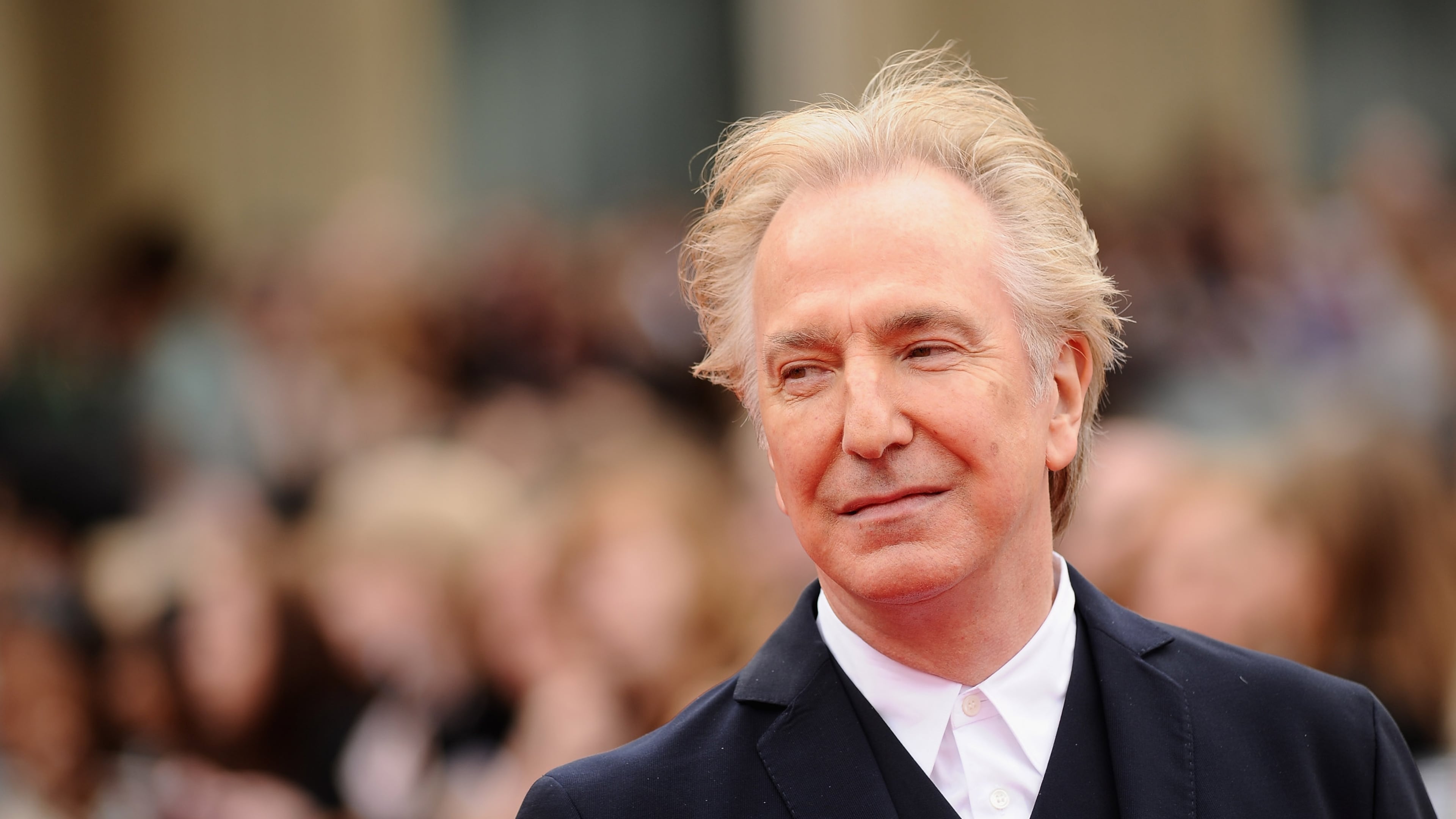 Alan Rickman attends the world premiere of "Harry Potter and the Deathly Hallows - Part 2" at Trafalgar Square on July 7, 2011, in London.