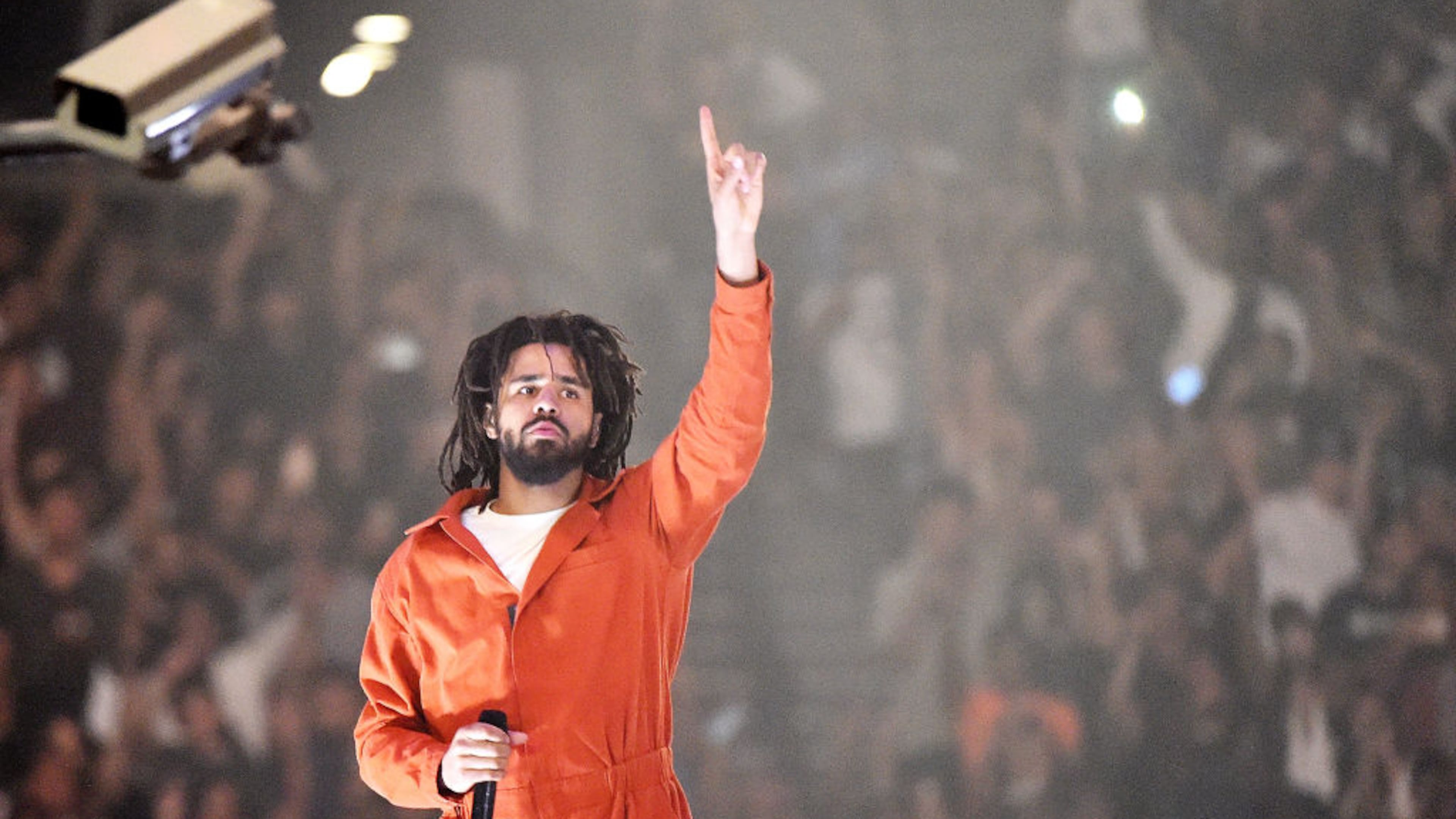 J. Cole performs in Brooklyn in 2017. (Photo by Nicholas Hunt/Getty Images)