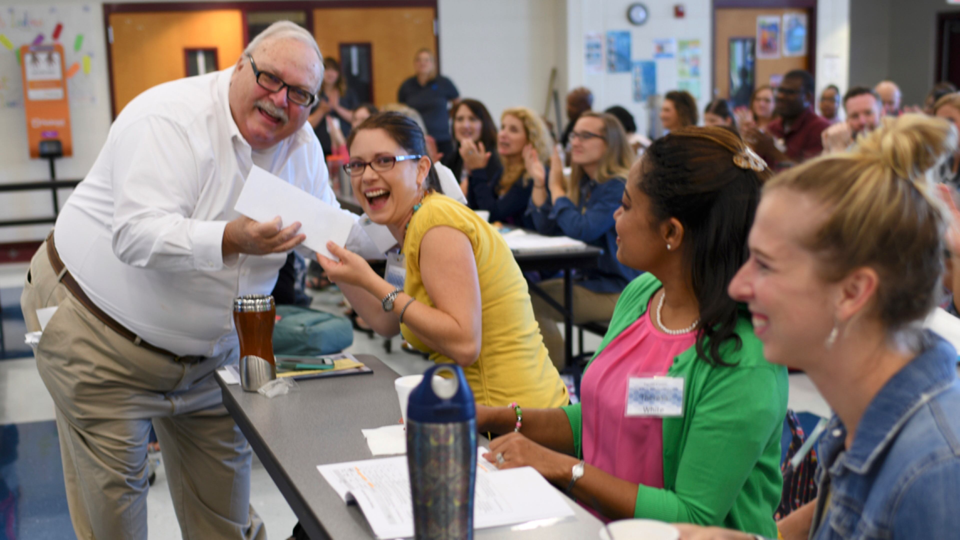 The Fayette County Education Foundation gave more than $3,700 worth of Amazon gift cards to teachers new to the school system. Courtesy FCBOE