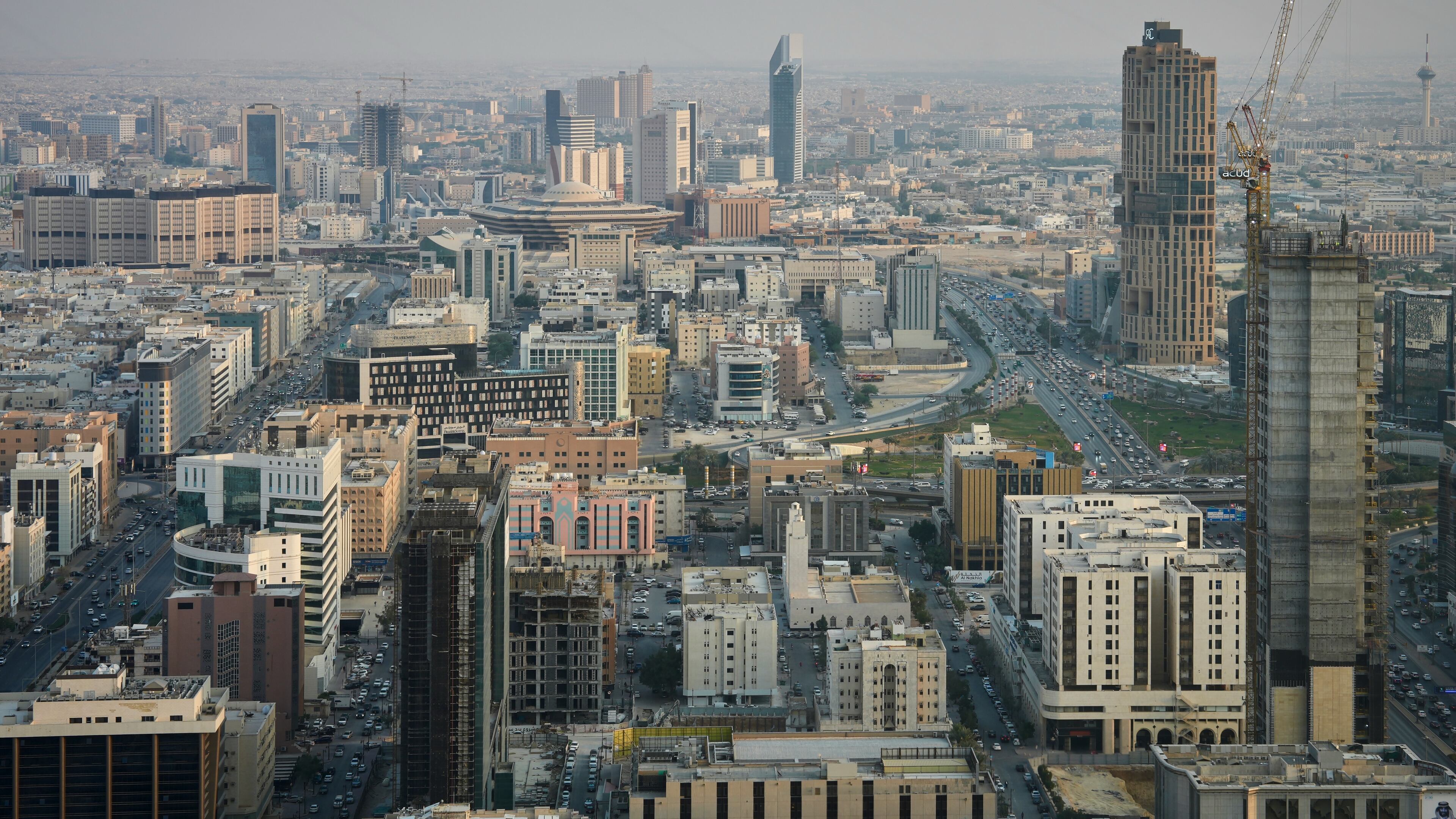 Buildings and construction sites fill the skyline, in Riyadh, Saudi Arabia, Wednesday, Oct. 14, 2026. (AP Pjoto/Baraa Anwer)
