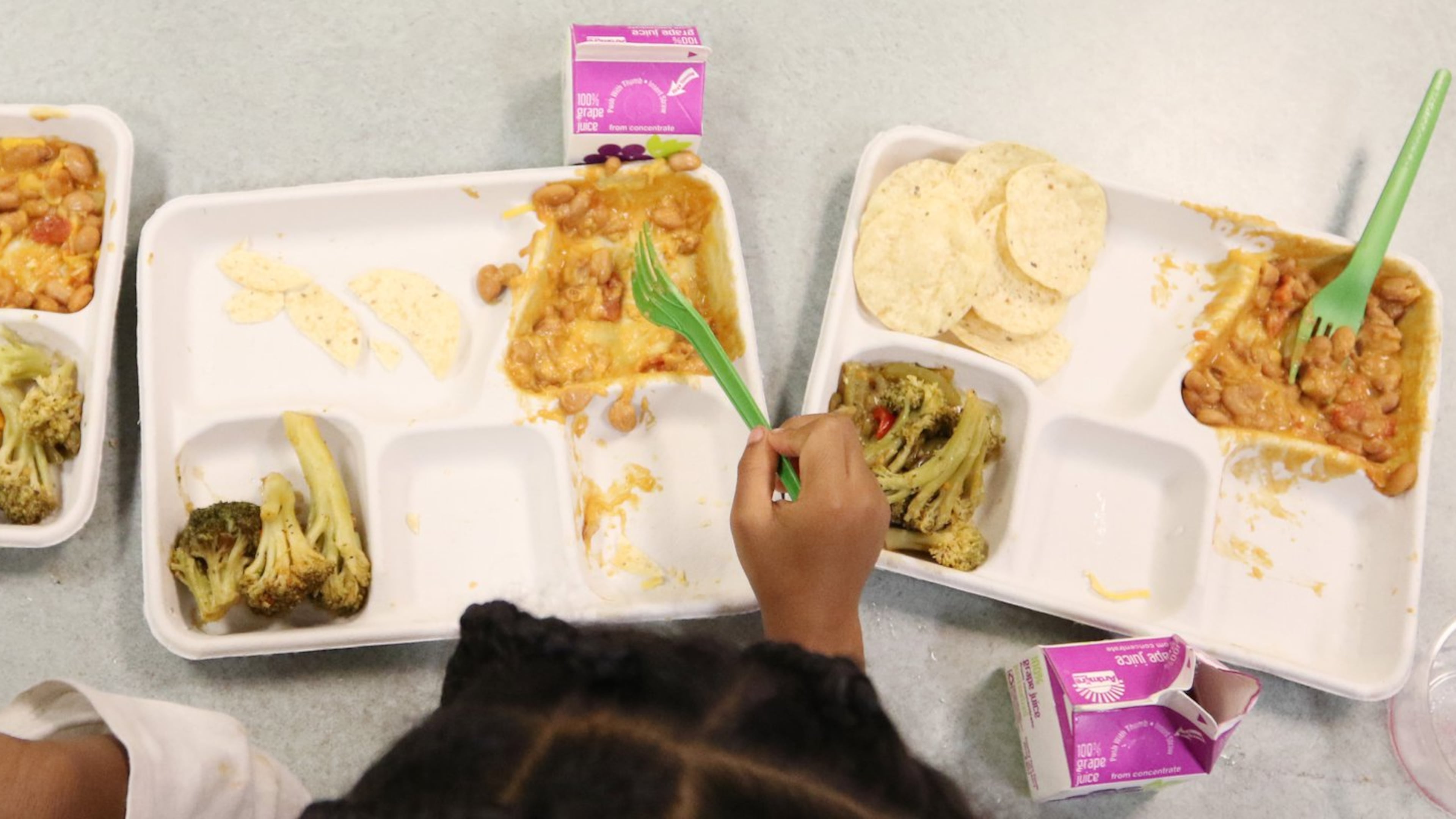Lunch meals served at Burgess-Peterson Academy in Atlanta on Friday, April 19, 2019. Atlanta Public Schools will switch its food-service provider next school year. AJC file photo by EMILY HANEY / emily.haney@ajc.com