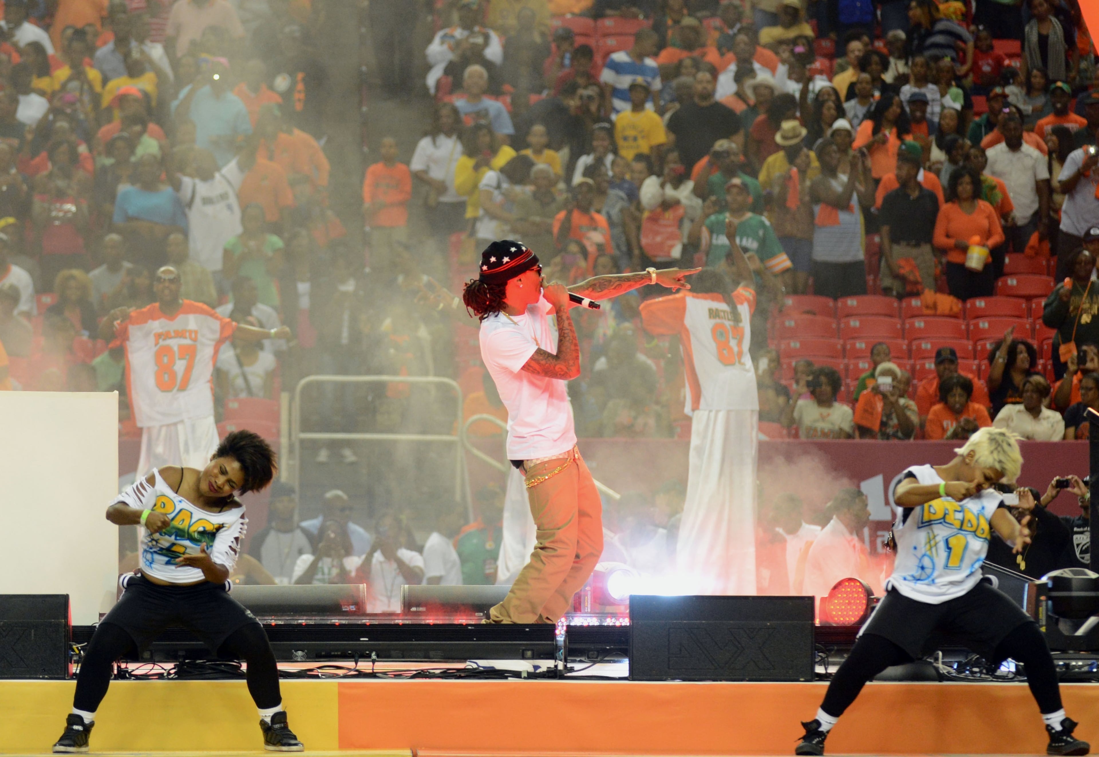 .... Atlanta-based rapper Future and his dancers ....