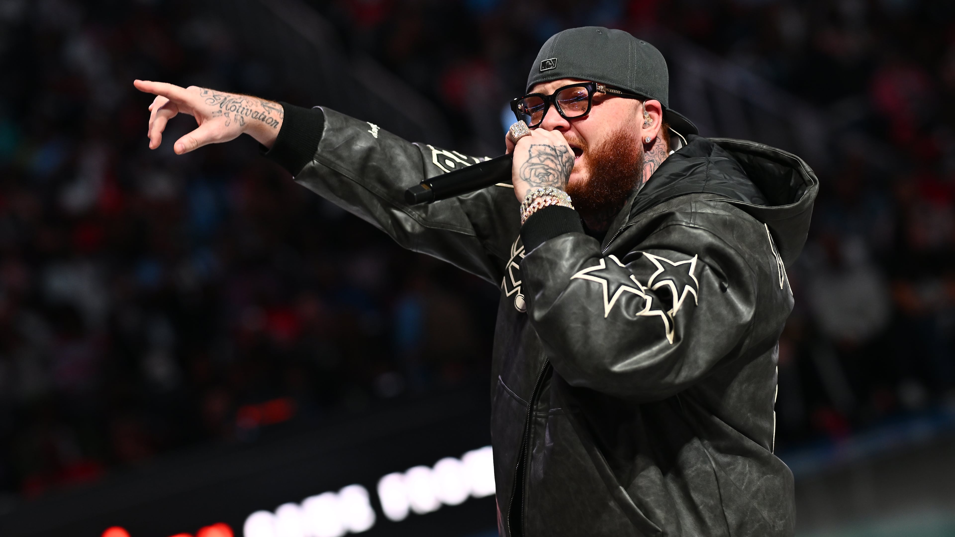 Rapper Belly Gang Kushington performs at Game 2 of the WNBA semifinals between the Atlanta Dream and the New York Liberty on Oct. 7, 2026, at State Farm Arena in Atlanta. (Paras Griffin/Getty Images)