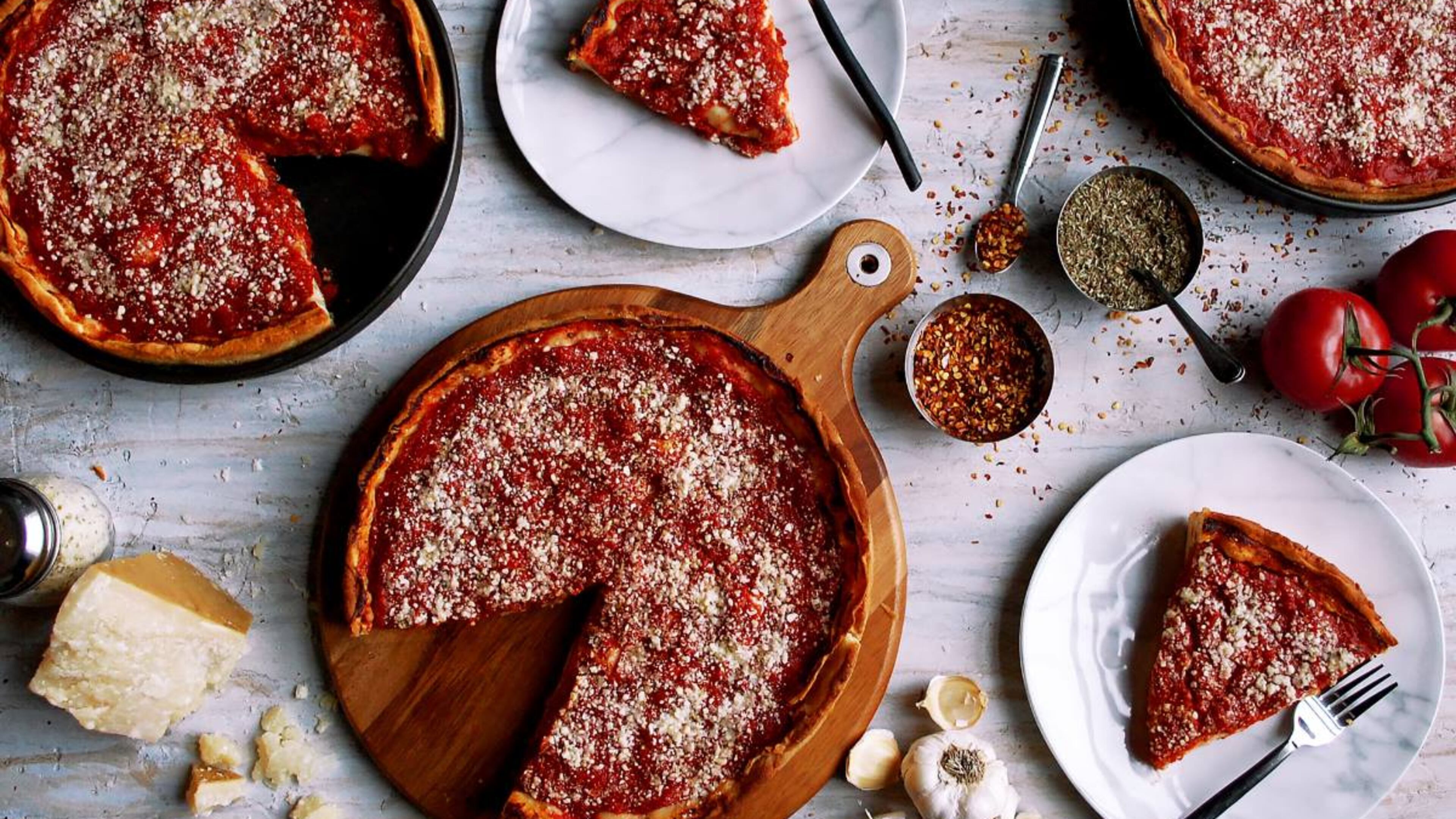 Pizza from Nancy's Pizza.