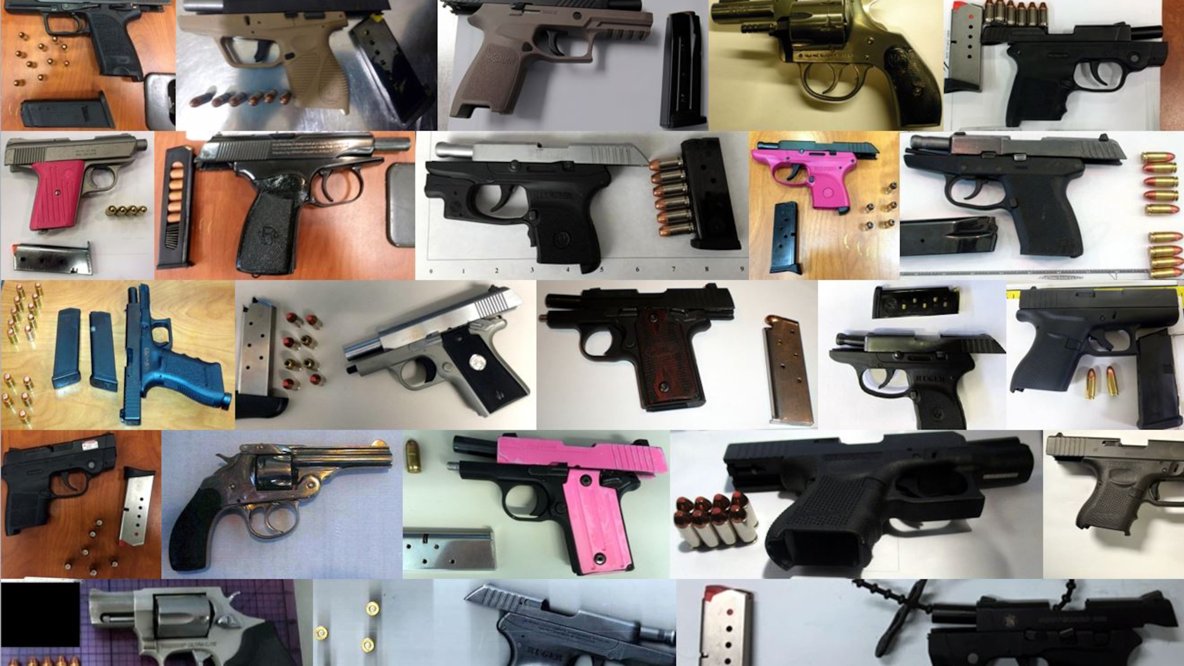 Guns caught at checkpoints. Source: TSA