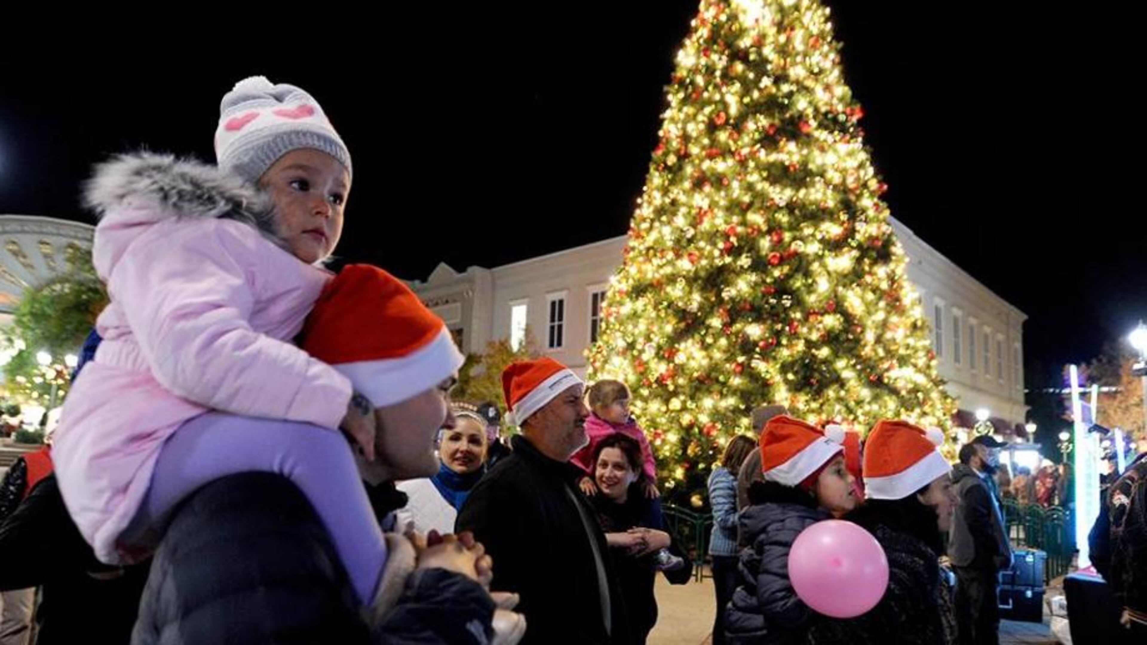 Revelers at the Mall of Georgia's recent holiday spectacular celebration.