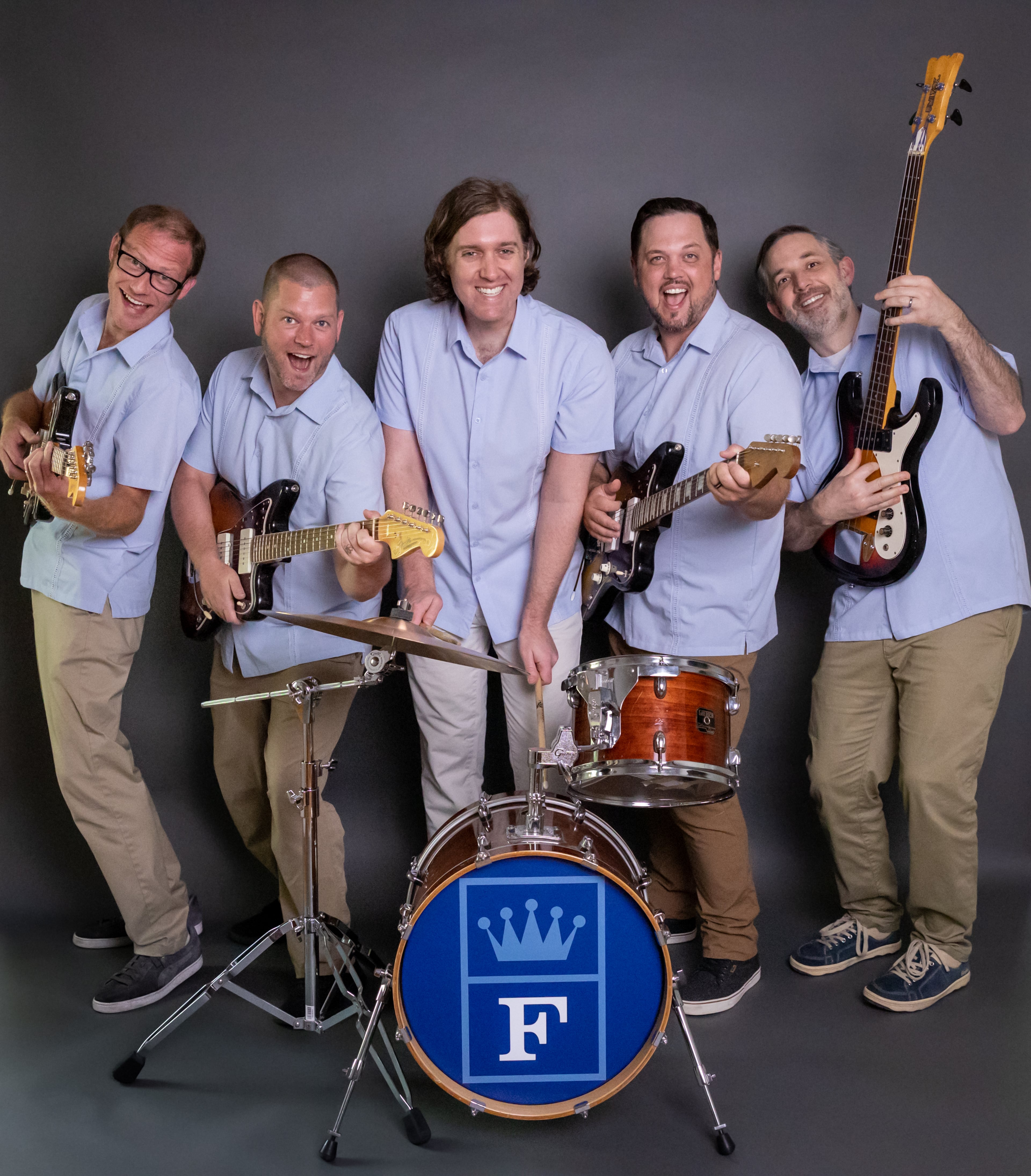 The Frigidaires -- Brad Mattocks (from left), Chad Shivers, Sean Zearfoss, Nick Bazemore and Matt Steadman -- are Atlanta surf rock favorites who released debut album "Play It Cool" on the first day of 2024. Courtesy of Bazemore Photography.
