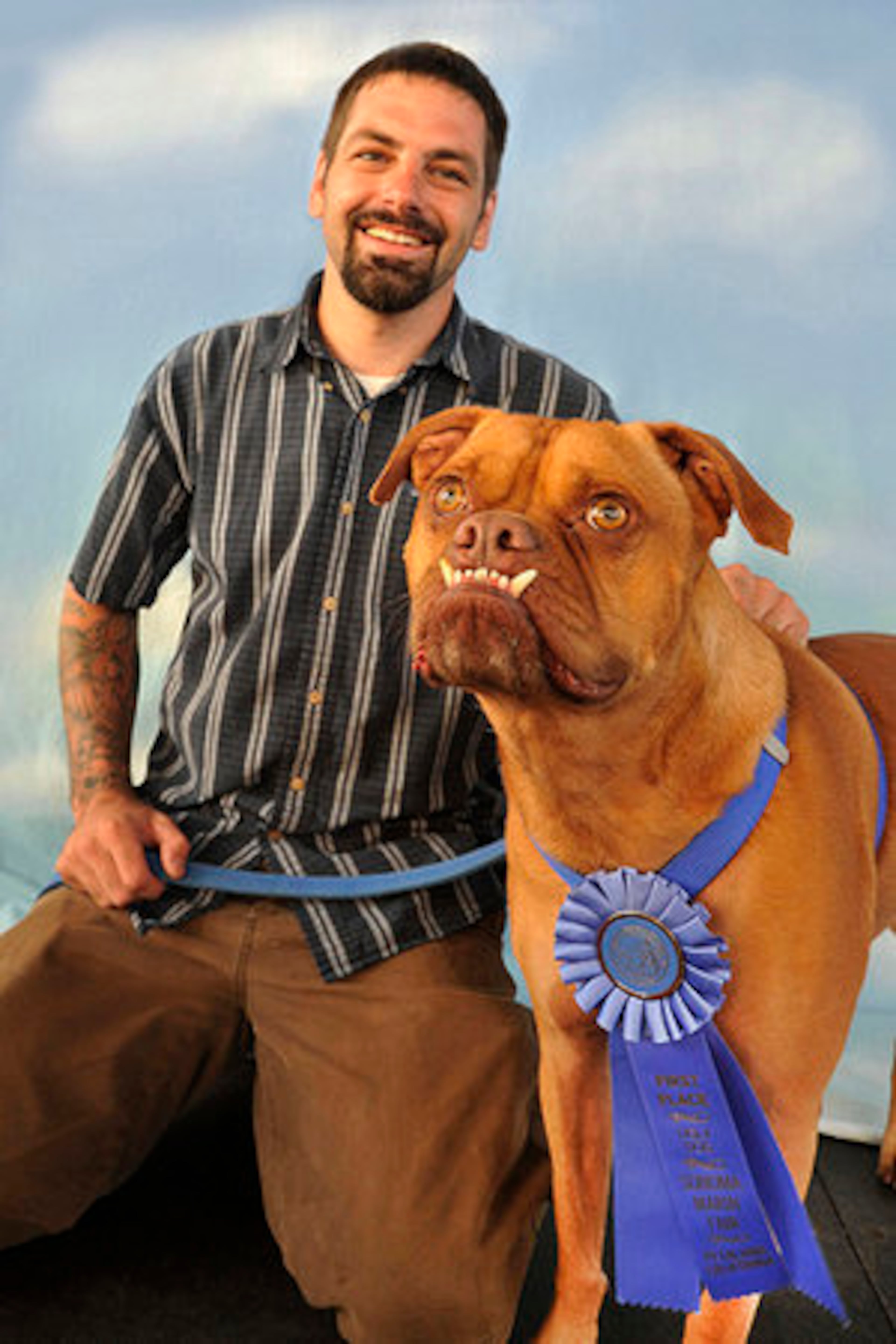 Pabst, a boxer mix, was a rescue dog adopted by Egstad three years ago. It was the first time a mutt has won the contest in more than seven years. Egstad, 25, first saw the contest on television and his friends urged him to enter his dog.