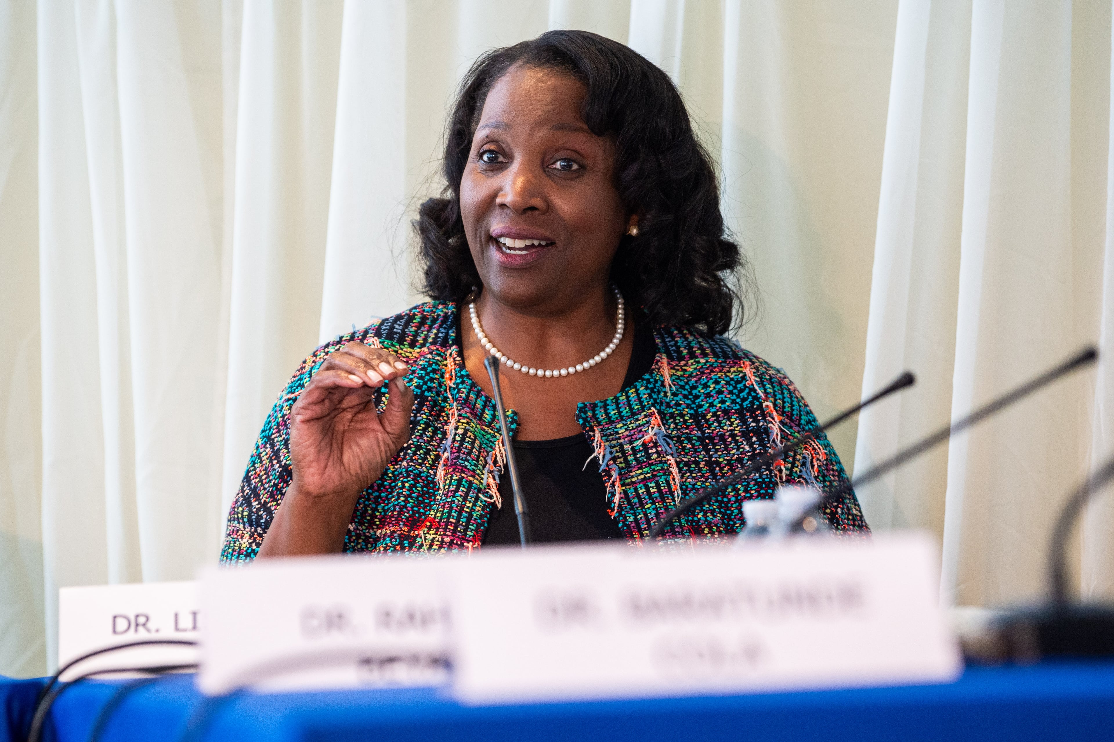 Lisa Cook is a member of the Federal Reserve Board of Governors. (Bita Honarvar for the AJC)