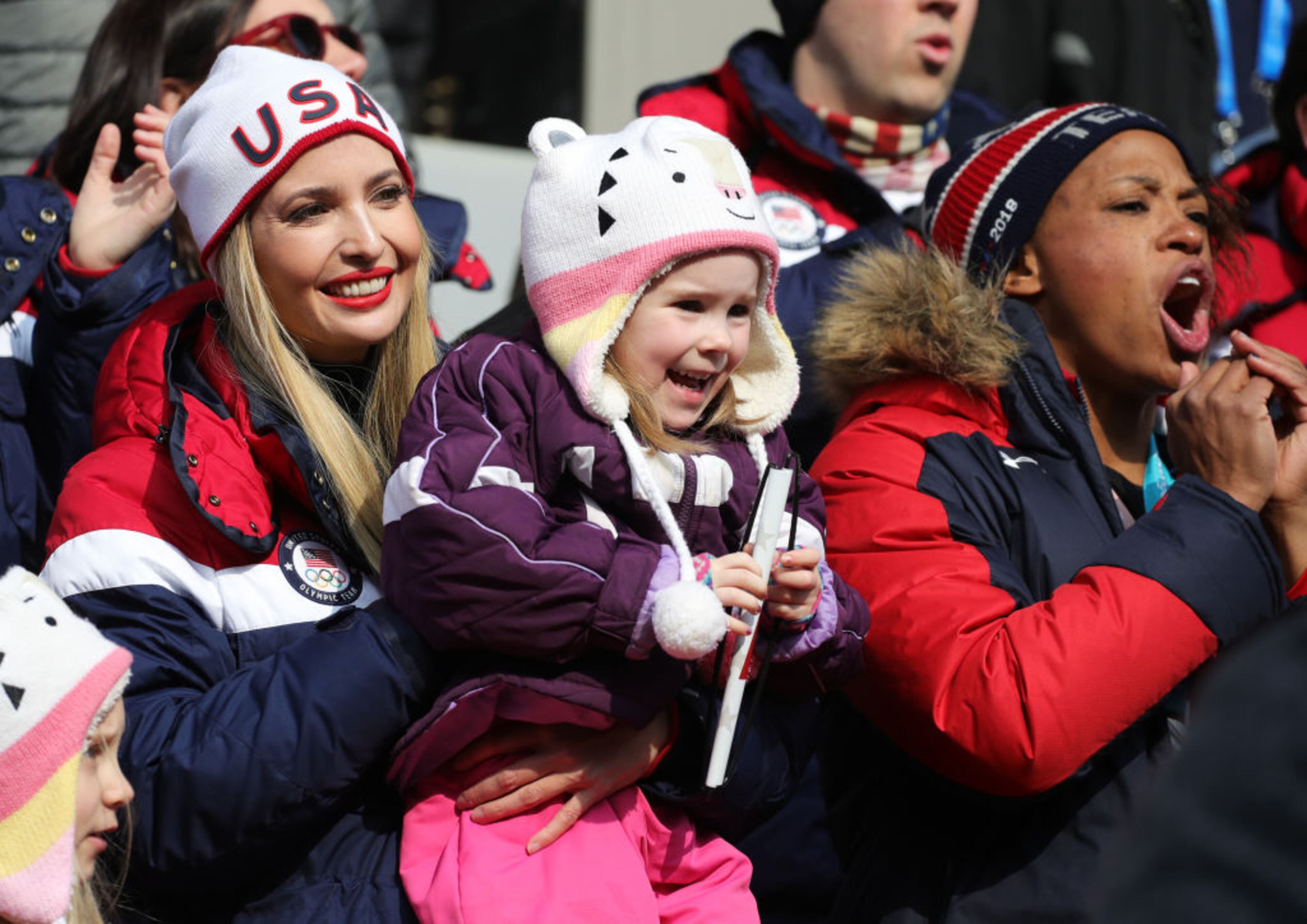 PYEONGCHANG-GUN, SOUTH KOREA - FEBRUARY 25: Ivanka Trump attends the 4-man Boblseigh on day sixteen of the PyeongChang 2018 Winter Olympic Games at Olympic Sliding Centre on February 25, 2018 in Pyeongchang-gun, South Korea. (Photo by Andreas Rentz/Getty Images)