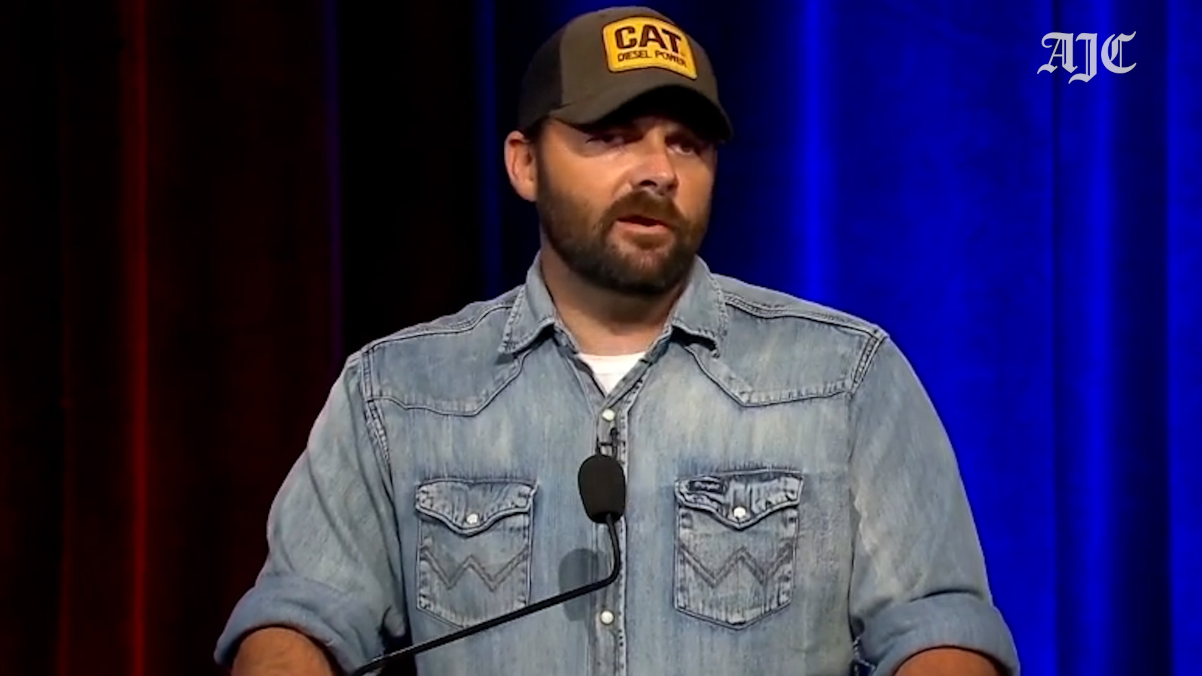 Chuck Hand ran for Congress in 2024, where he stormed off the stage minutes into a televised Atlanta Press Club debate with opponent Wayne Johnson. (Georgia Public Broadcasting)