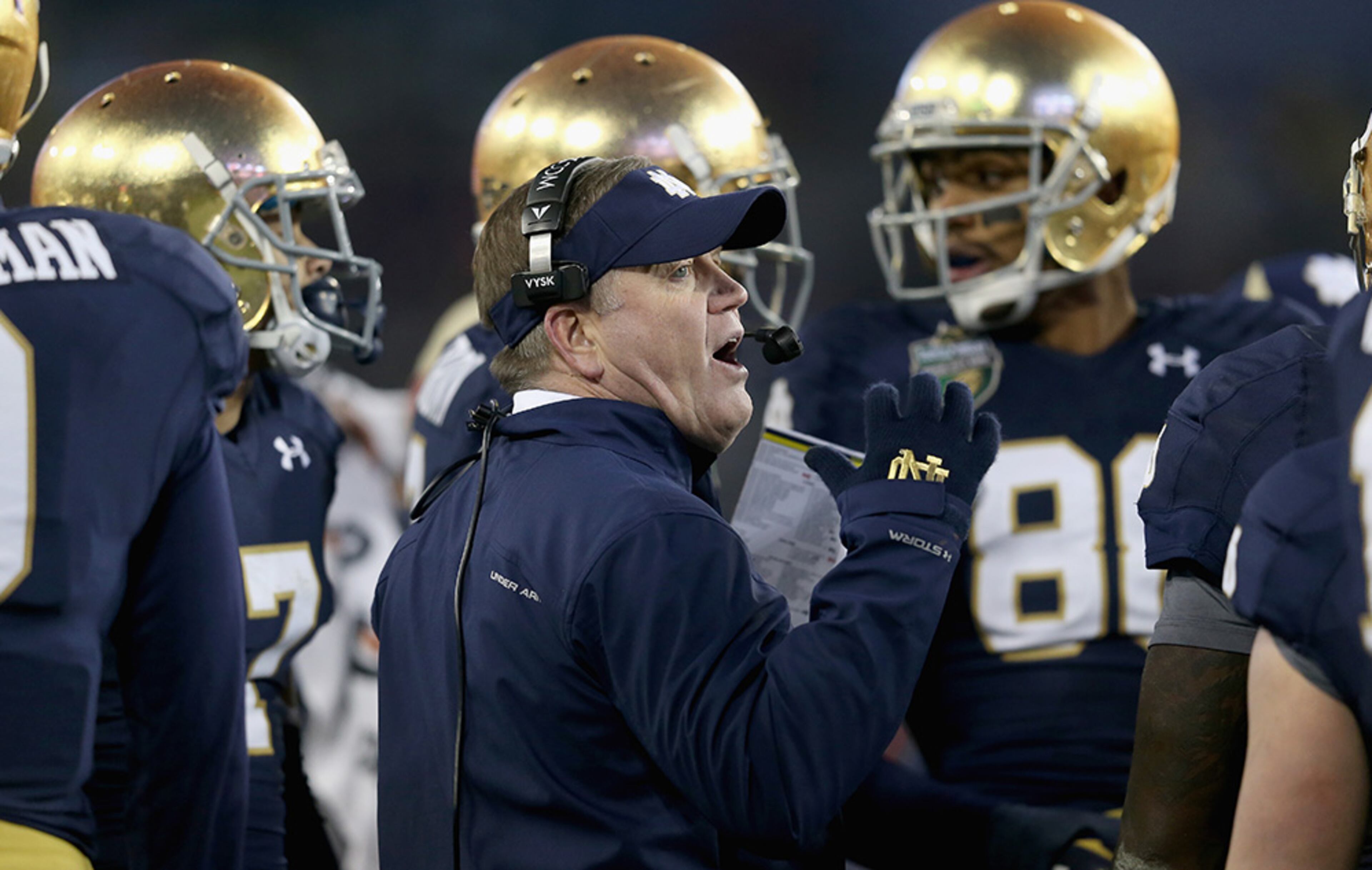 The last time Notre Dame reached the National Championship was in 2012. Brian Kelly's Fighting Irish team has Georgia Tech, Texas and Clemson on this year's schedule. They hold 20/1 odds to win the title.
