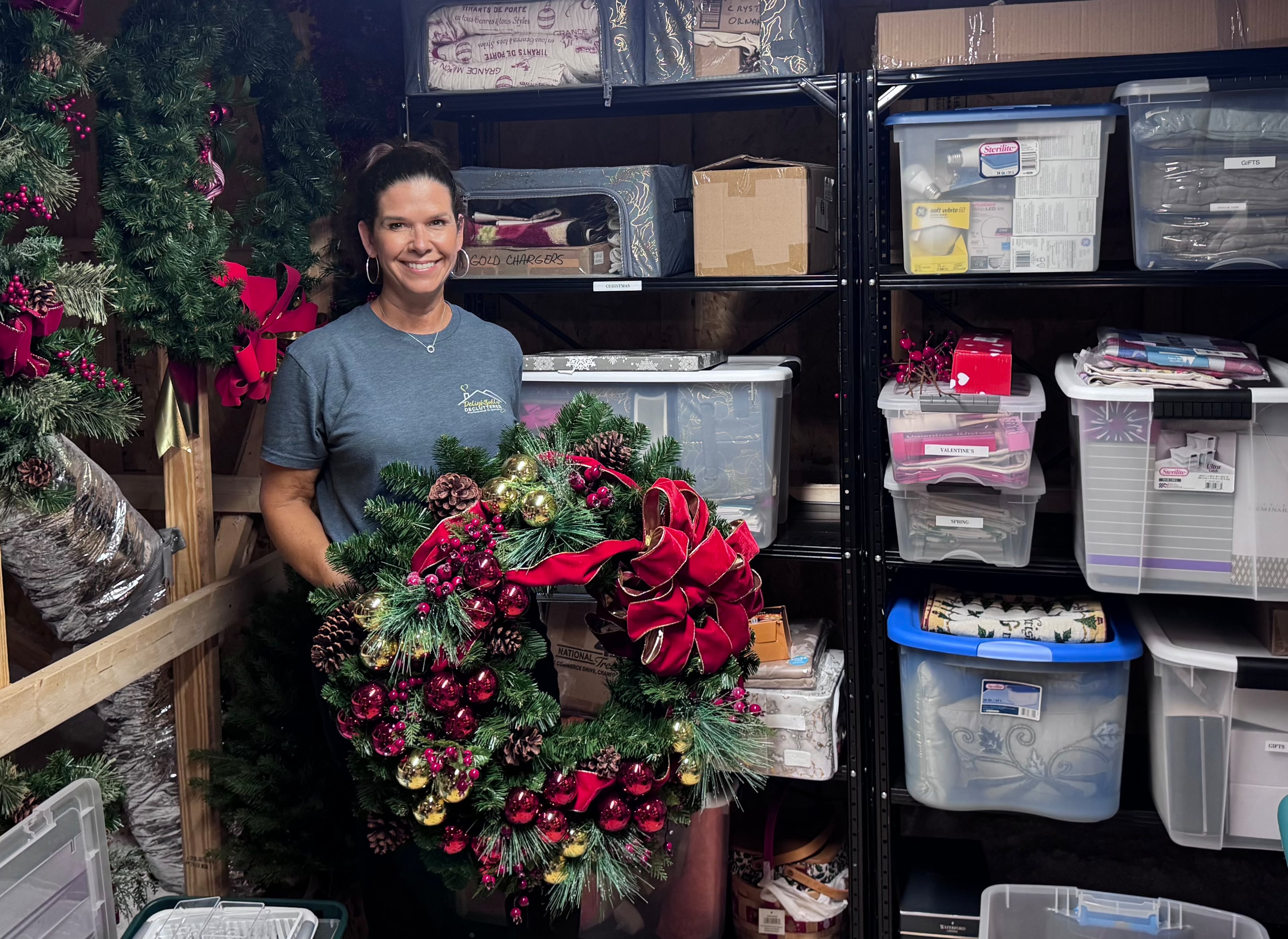 Laurie Lindberg, owner and founder of Delightfully Decluttering, shares tips to help older adults prepare their homes for a busy holiday season. (Photo Courtesy of Andria Bellman)