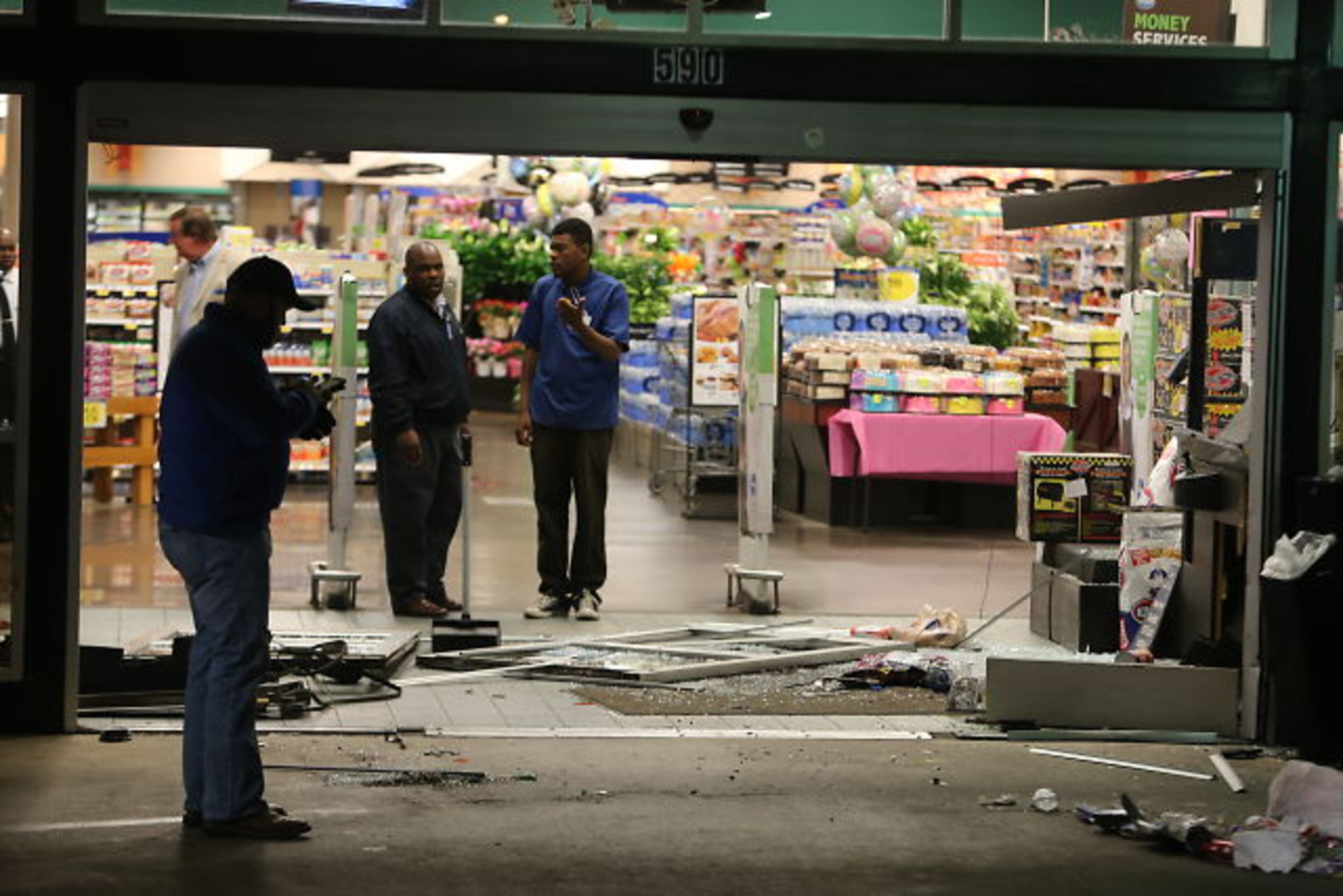 Three people sustained minor injuries while trying to avoid being hit by the vehicle.