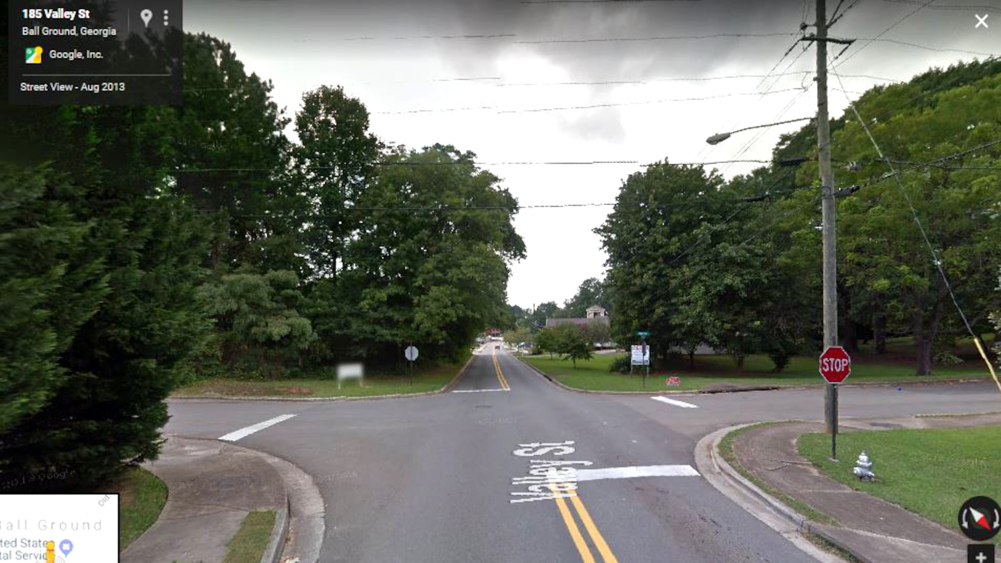 Valley Street in Ball Ground will get new curbs, gutters, sidewalks and some landscaping in a project scheduled to start Jan. 14. GOOGLE MAPS