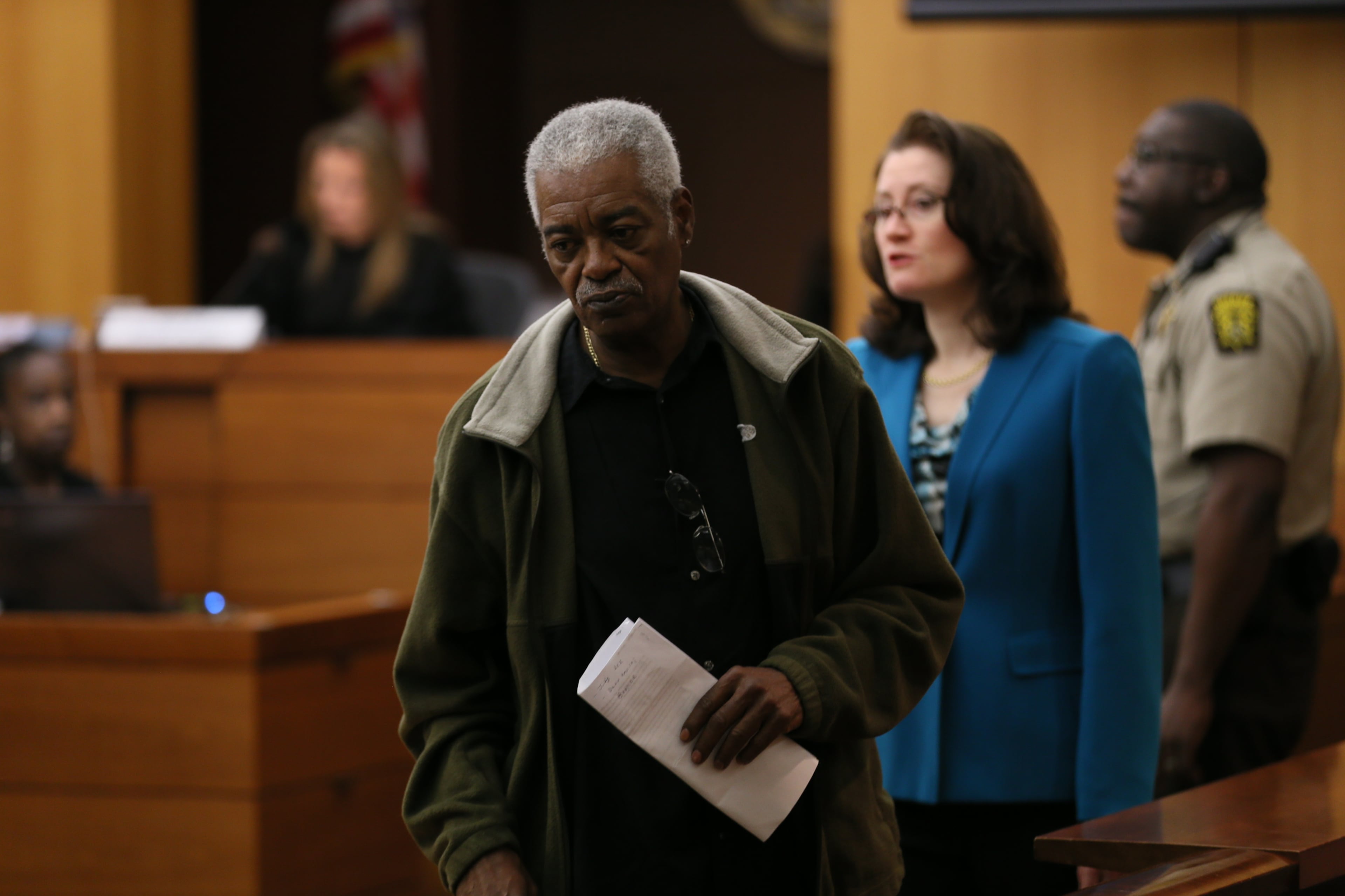 Family members of victim Adina Parson attended the conviction of Michael Parson (not pictured), sentenced Friday to the maximum 35 years in prison. JOHN SPINK/jspink@ajc.com