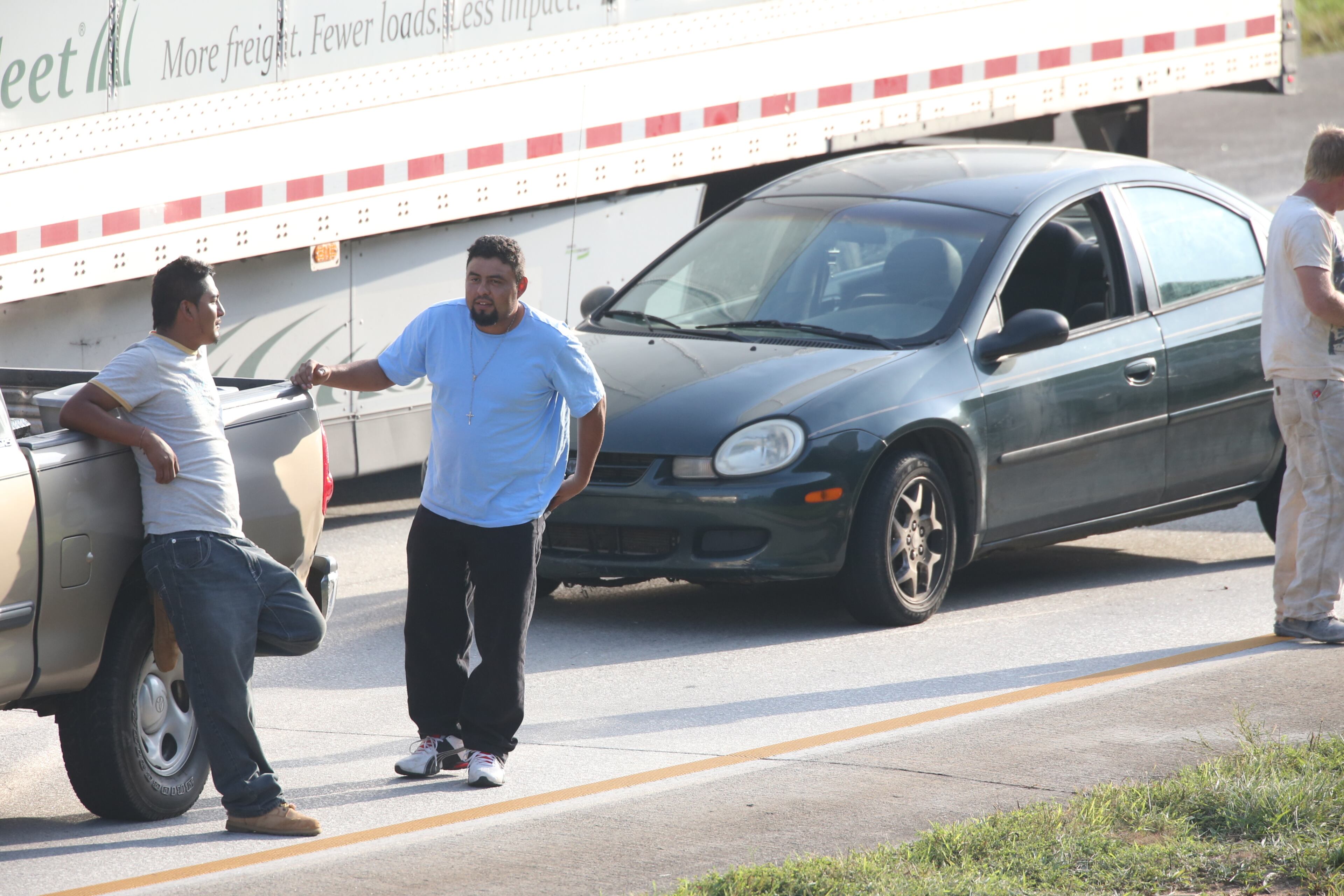 All westbound lanes of I-20 in west Georgia were shut down for about three hours Wednesday morning because of a fiery wreck involving a tractor-trailer and a bus, but one lane has now reopened. JOHN SPINK/JSPINK@AJC.COM