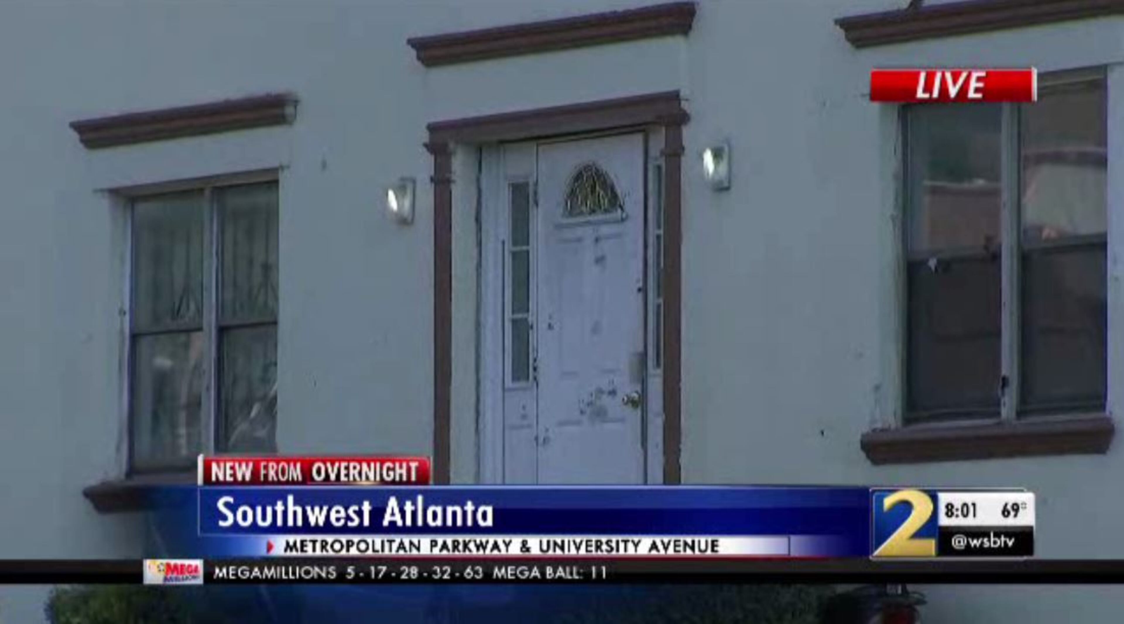 Bullets peppered the front door of one woman's home during a shootout involving as many as seven people Friday evening.