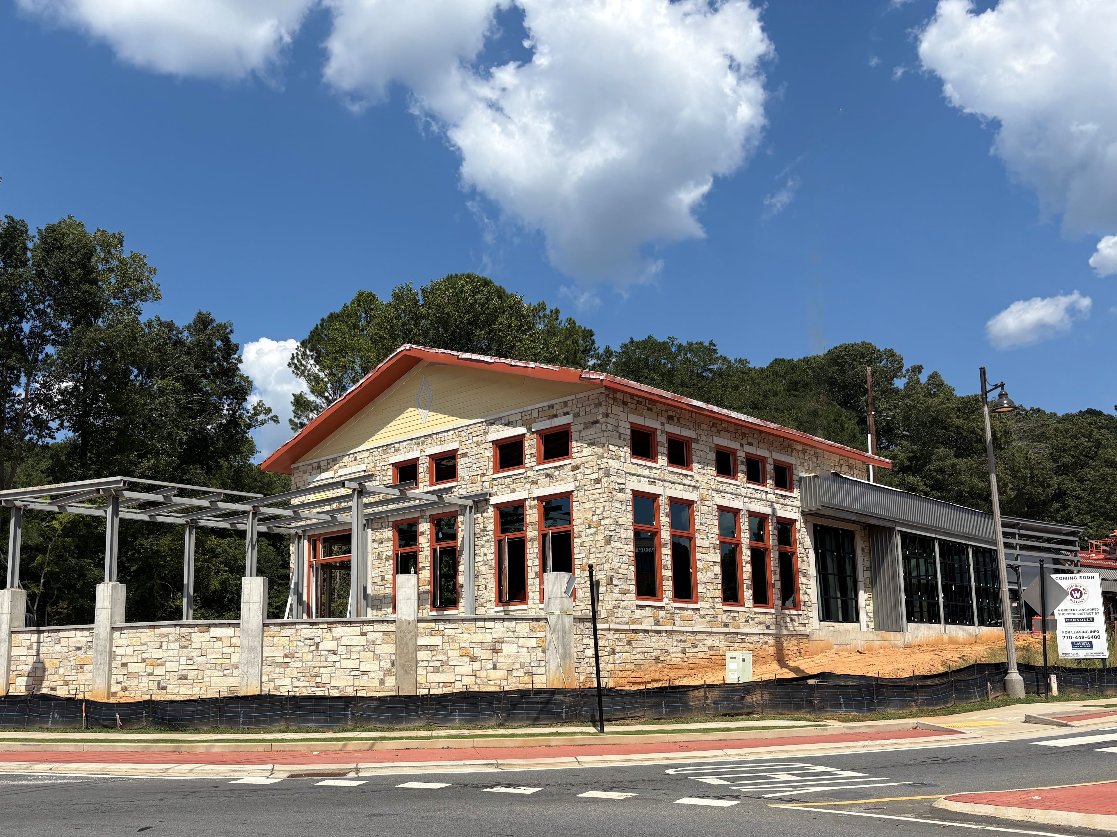 A partially complete restaurant space at Woodstock Mill District. (Courtesy of Conolly)