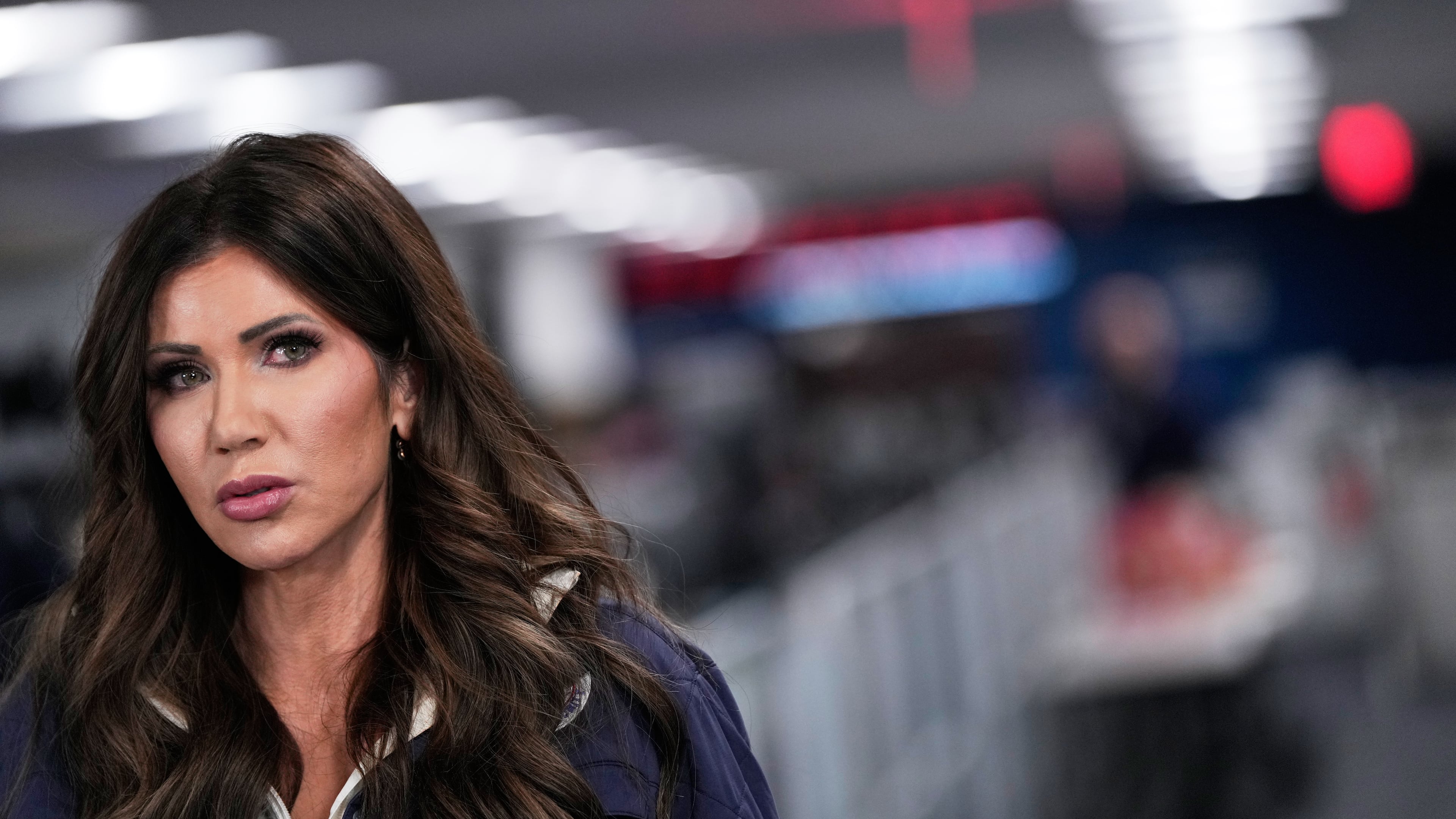 Homeland Security Secretary Kristi Noem speaks during a news conference at Federal Emergency Management Agency headquarters, Saturday, Jan. 24, 2026, in Washington. (AP Photo/Julia Demaree Nikhinson)