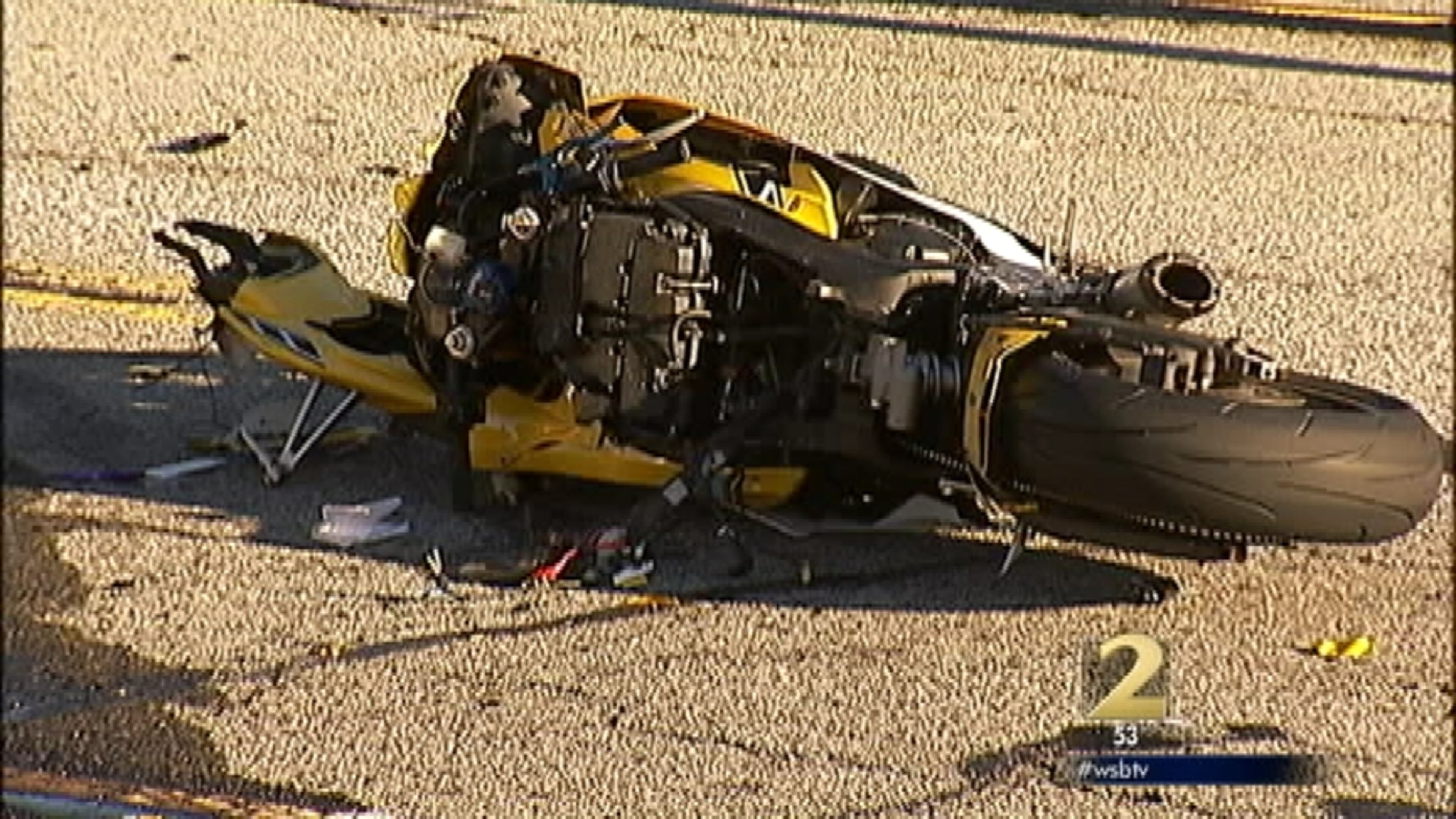 The operator of this motorcycle died in a Sunday afternoon wreck in northeast Atlanta.
