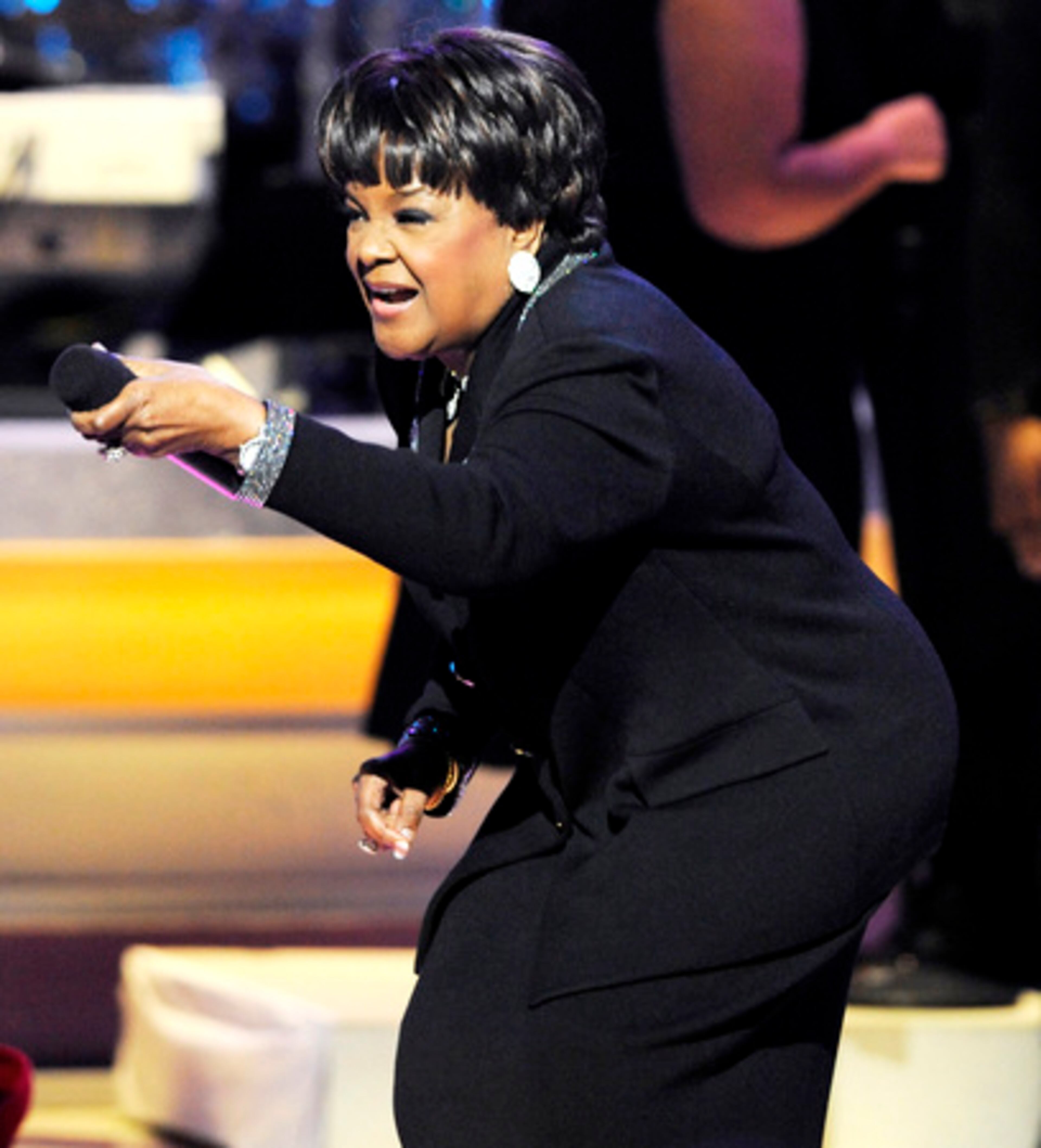 Pastor Shirley Caesar rouses the crowd.