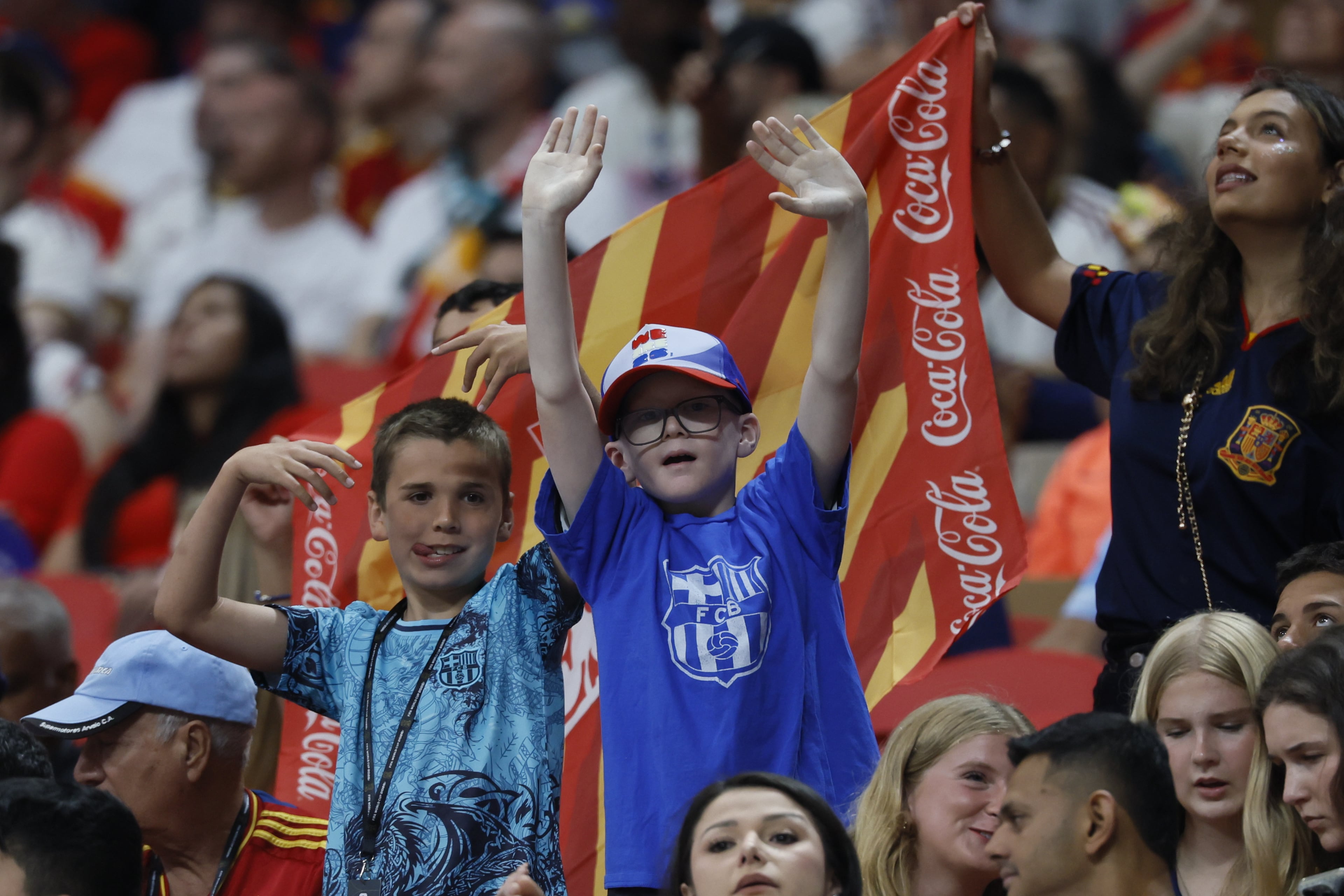 Fans get ready for the Spain vs. Saudi Arabia FIFA World Cup match Sunday, June 21, 2026, at Atlanta Stadium. (Miguel Martinez/AJC)