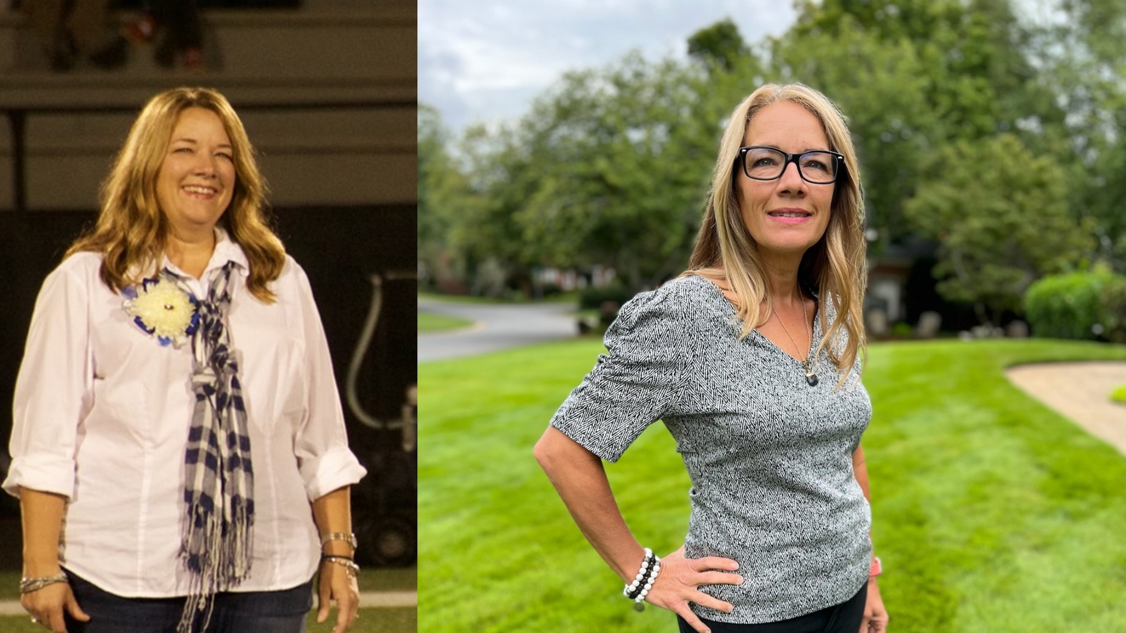 The photo on the left of Danialle Vesser was taken in 2016. The photo of her on the right was taken this month. (Photos contributed by Danialle Vesser).