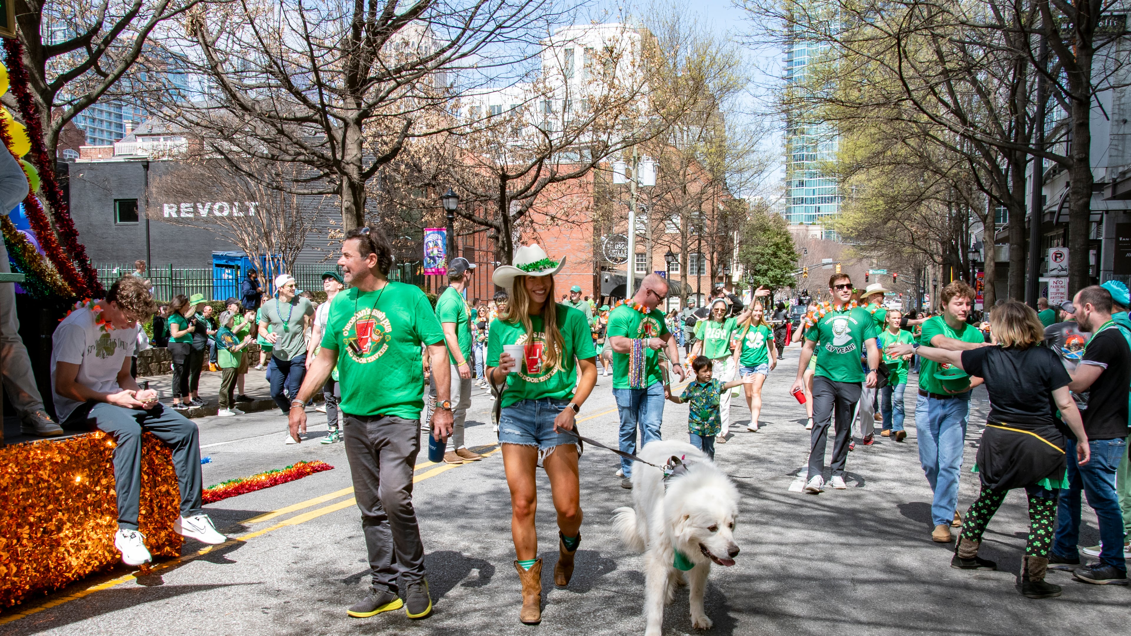 Members of the O'Riordan family march in Atlanta's St. Patrick's Day Parade. (Courtesy of the O'Riordan family)